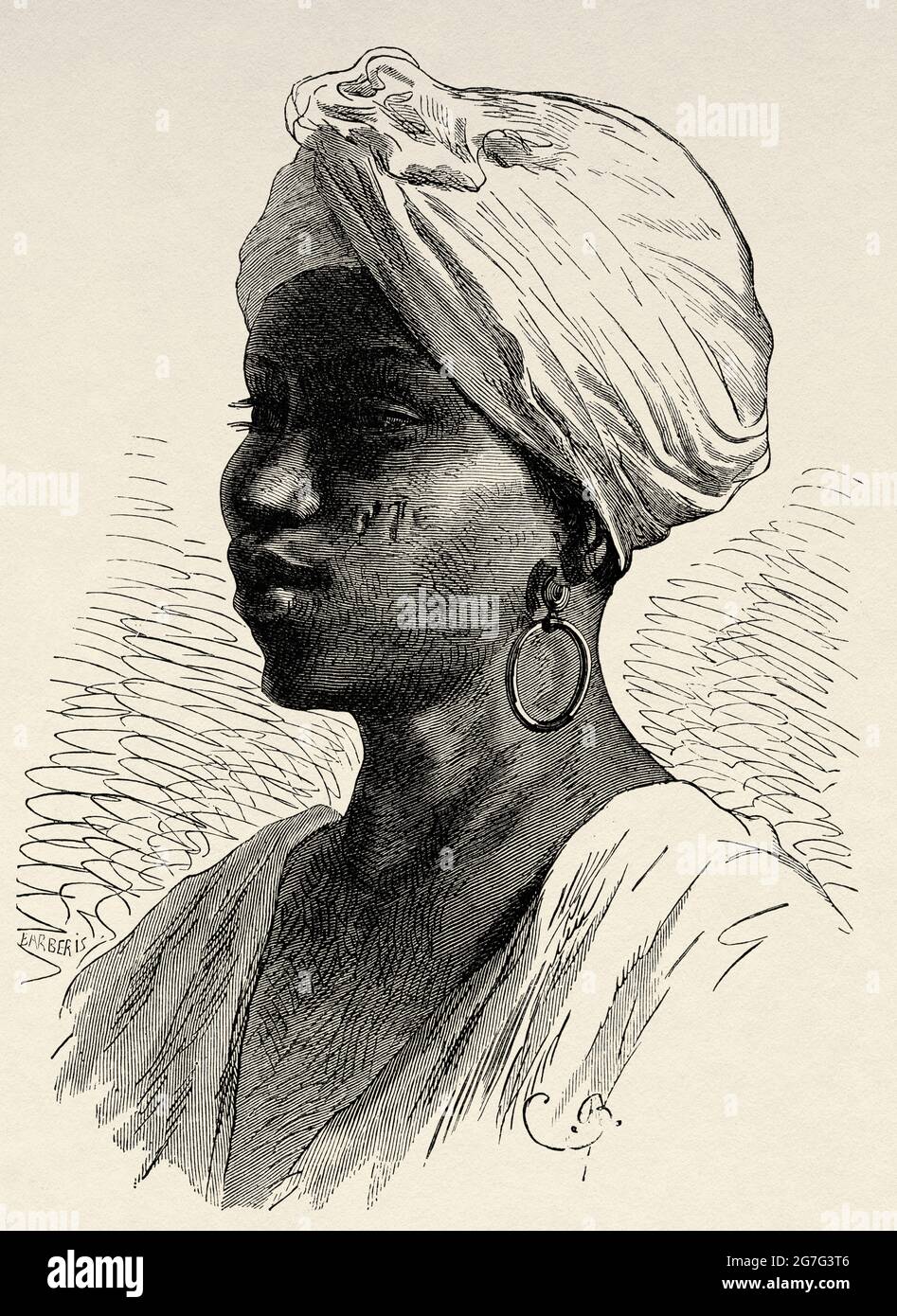Esclava negra de Marruecos, Maghreb. Norte de África. Antiguo siglo 19th  grabado ilustración de El Mundo Ilustrado 1880 Fotografía de stock - Alamy