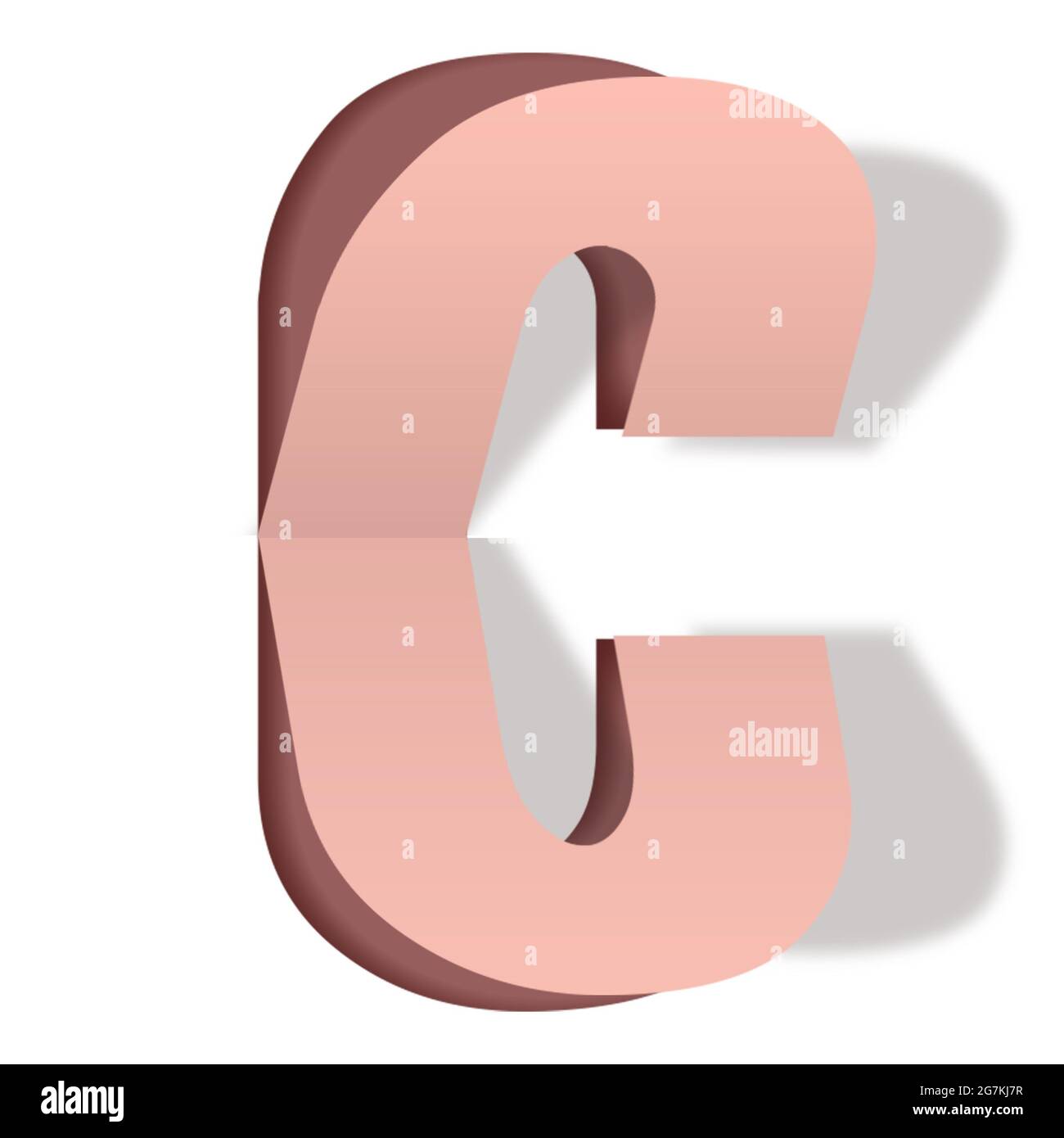 3D Representación de la letra 'C' rosa aislada sobre fondo blanco con  sombra Fotografía de stock - Alamy