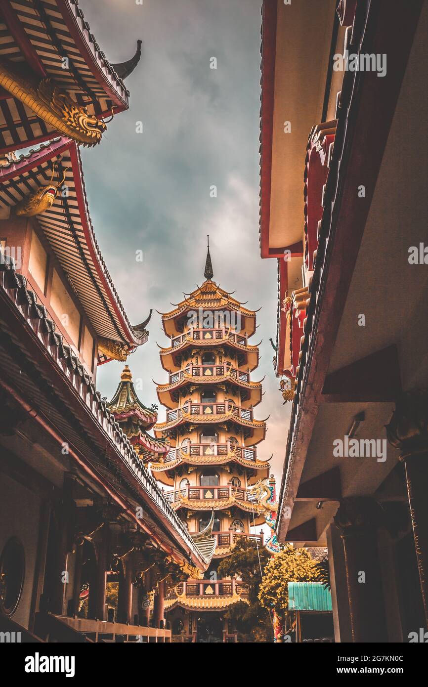 Templo Che Chin Khor y Pagoda, en Chinatown, Bangkok, Tailandia Foto de stock