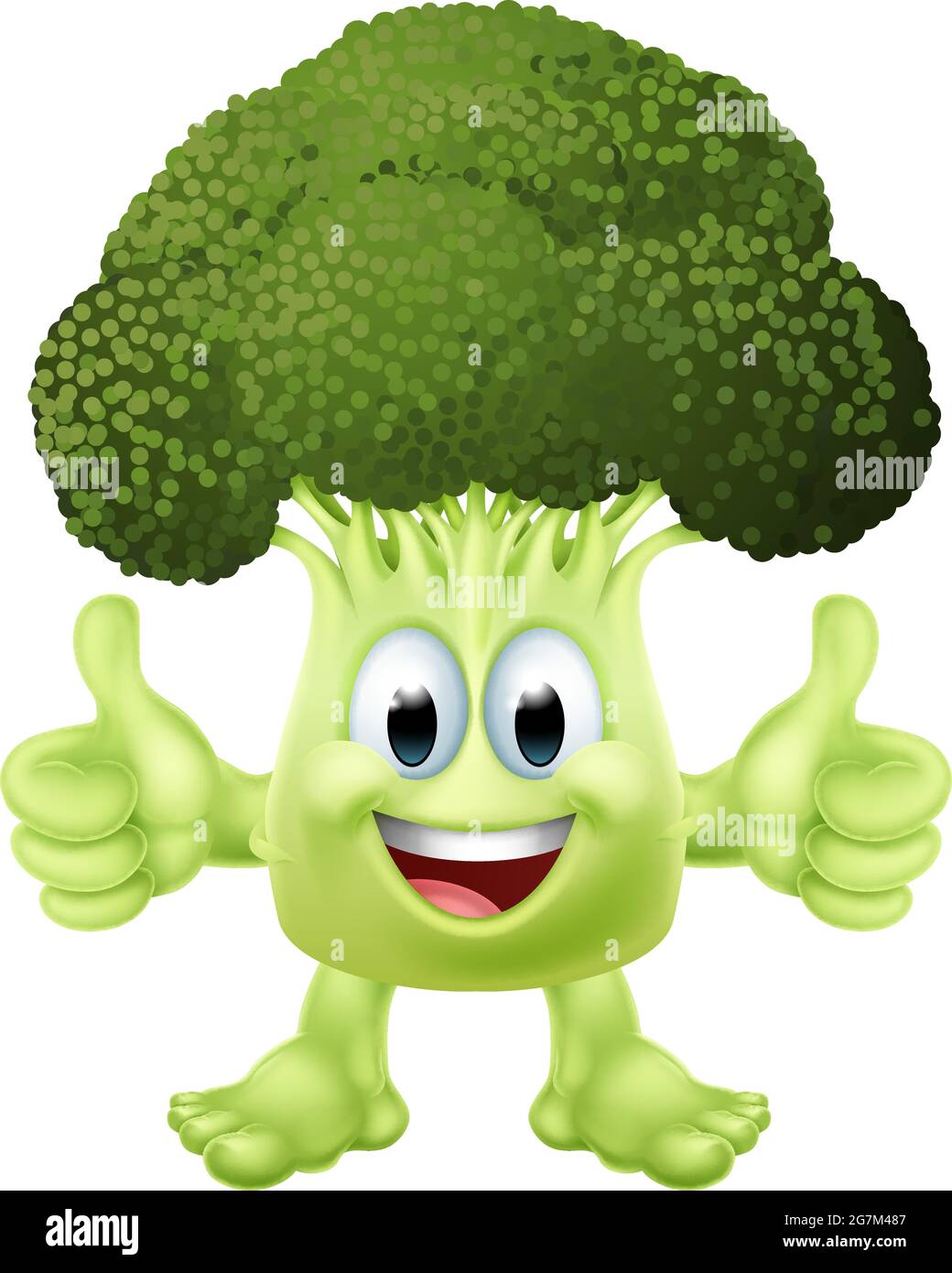 Brócoli Vegetal Cartoon Cartoon personaje Emoji Mascota Imagen Vector