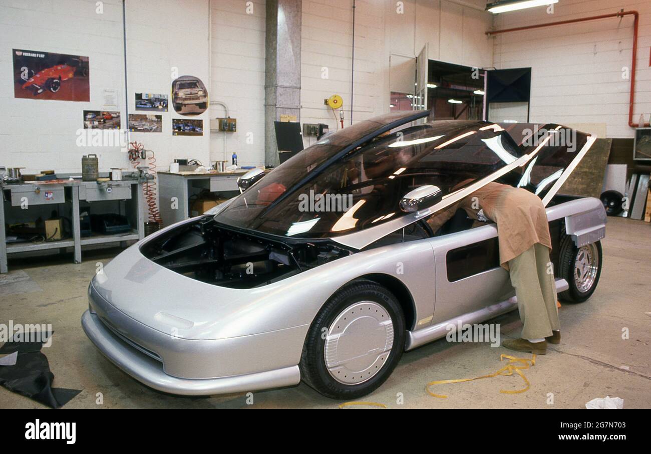 Diseño Ital. 20 años de la empresa diseño concepto coches 1988. Azteca Foto de stock