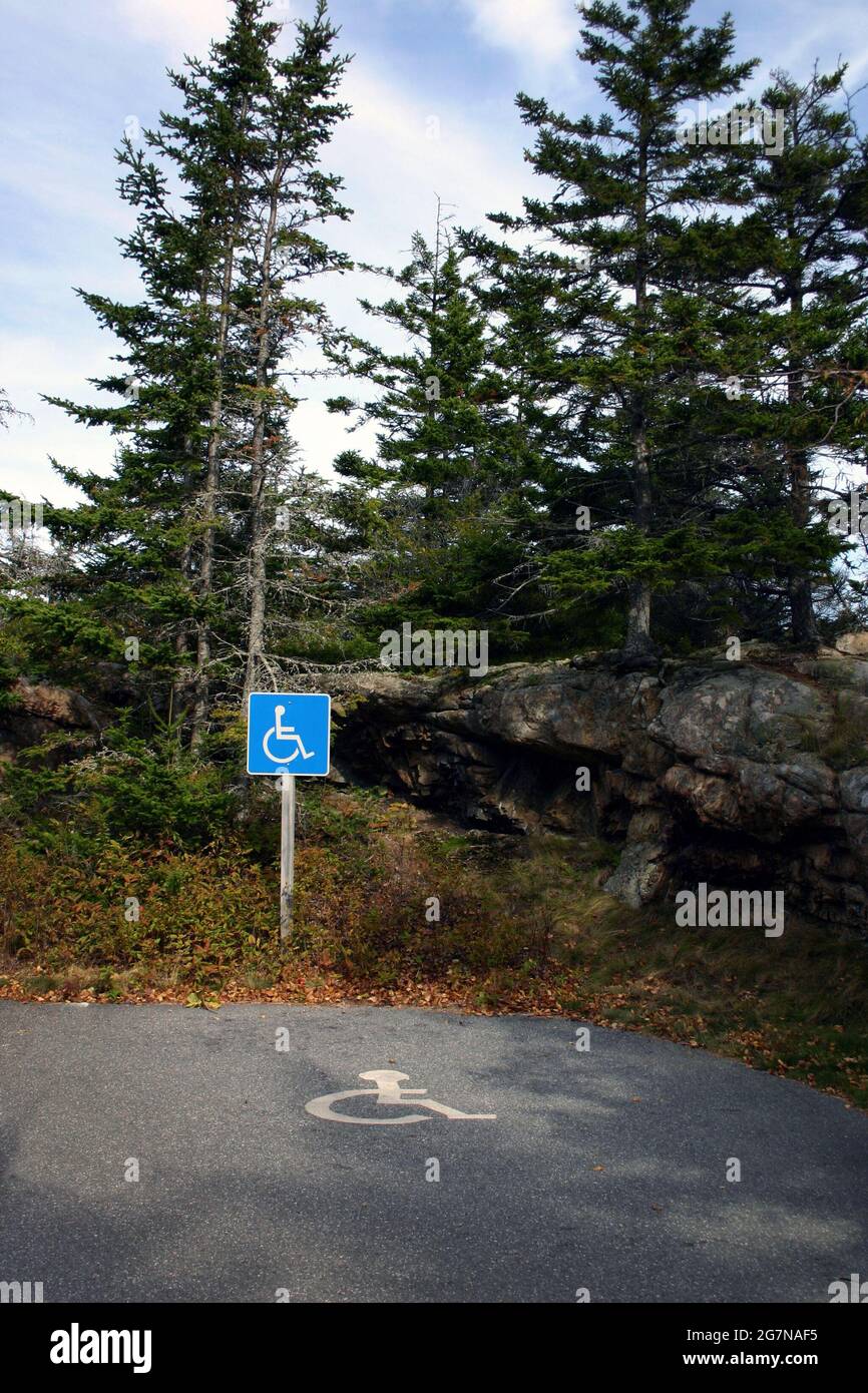 Estacionamiento para discapacitados, Parque Nacional de EE.UU Foto de stock