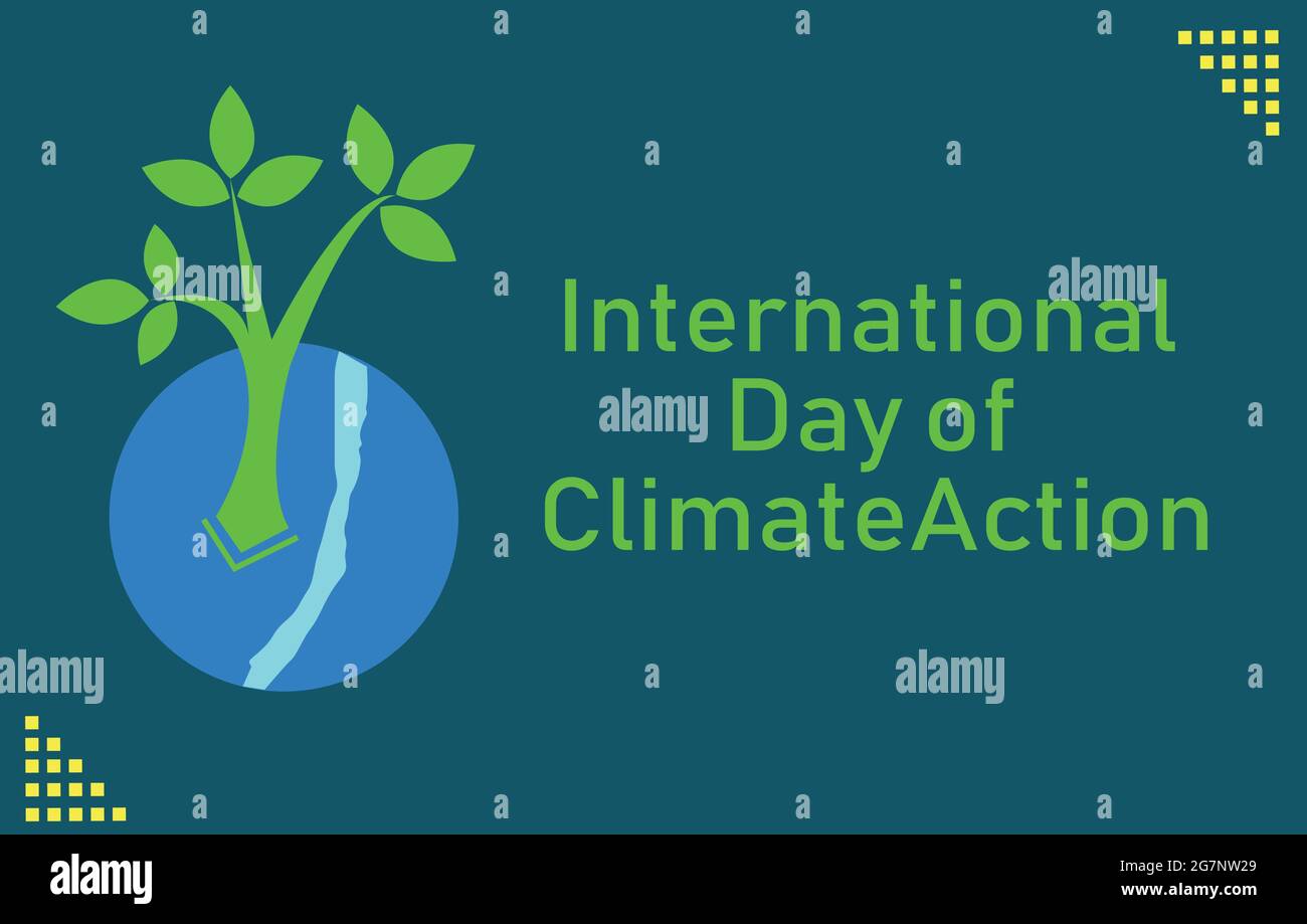 Día Internacional de Acción Climática Plantilla vectorial Imagen Vector