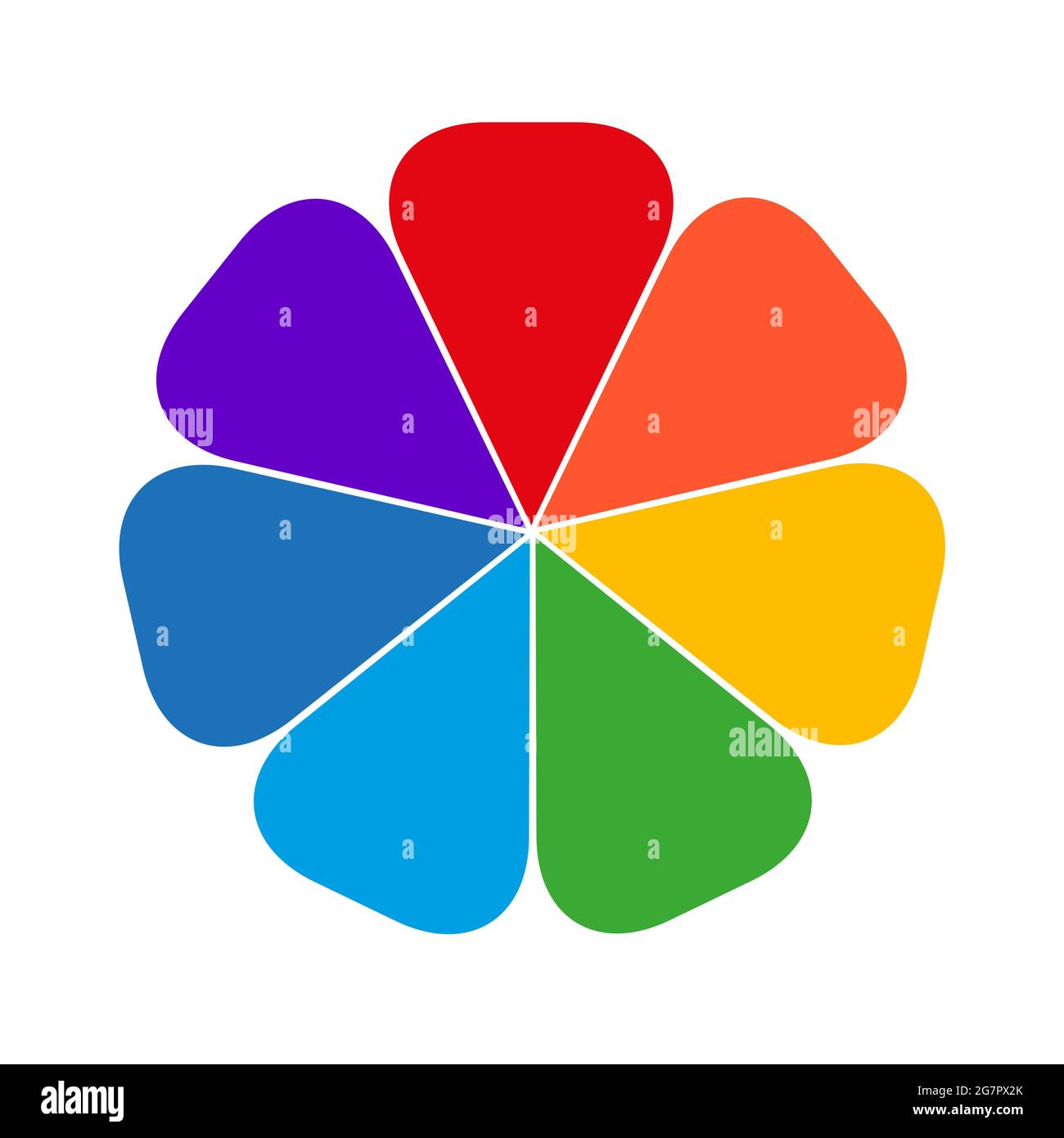Diagrama de flores en color, gráfico de presentación. Infografía del  círculo de negocios con 7 opciones. Ilustración vectorial Imagen Vector de  stock - Alamy