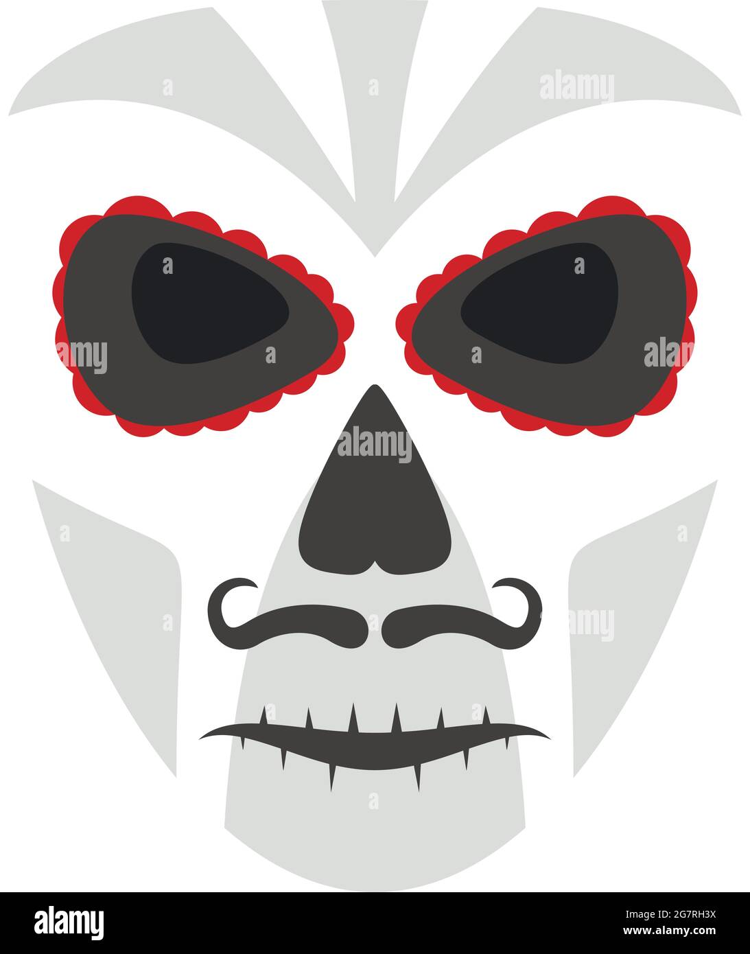 Icono de máscara mexicana muerta. Ilustración plana del icono de vector de máscara  mexicana muerto aislado sobre fondo blanco Imagen Vector de stock - Alamy