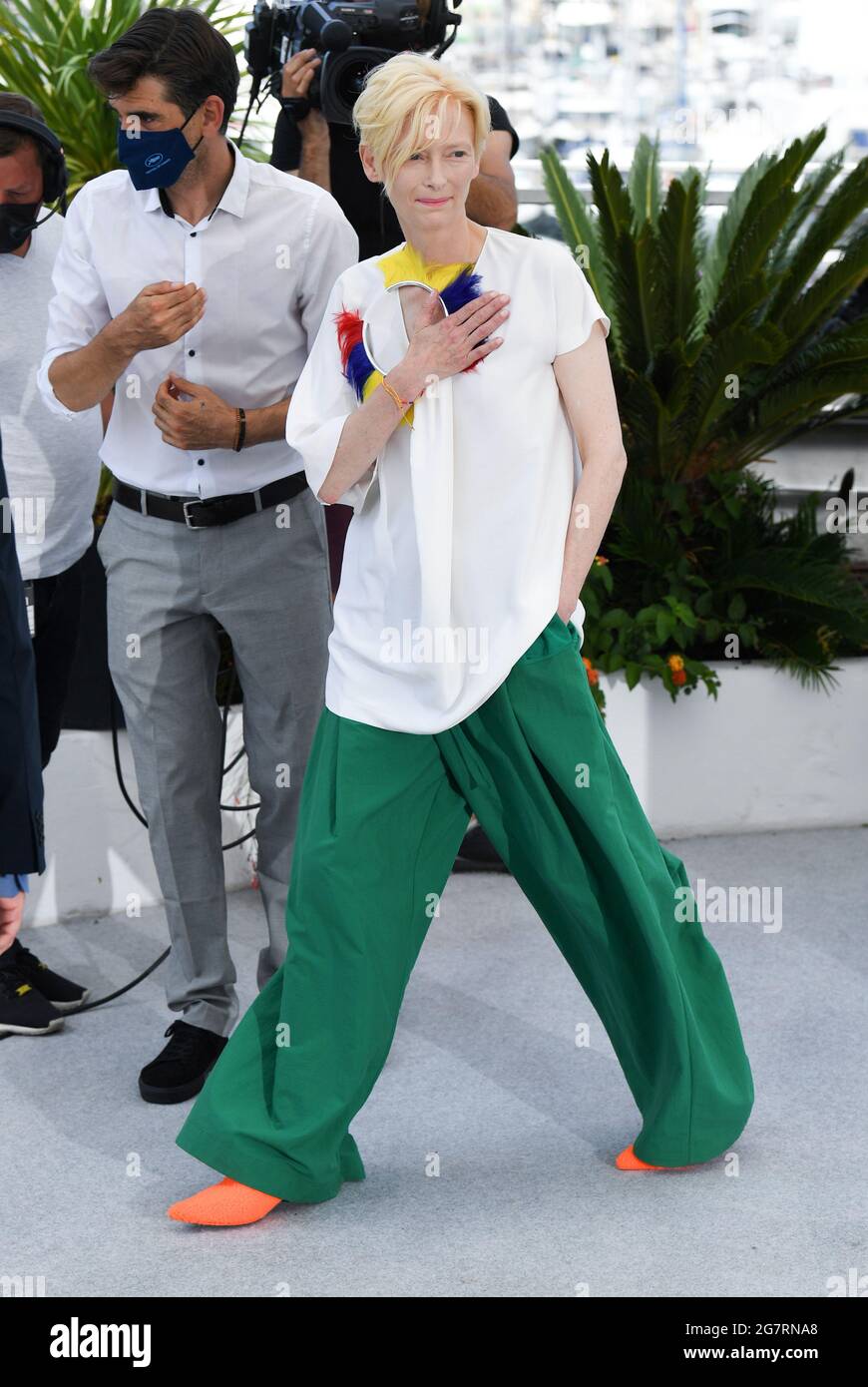 Cannes, Francia. 16th de julio de 2021. Tilda Swinton en la fotocall de Memoria, celebrada en el Palais des Festival. Parte del Festival de Cannes 74th. Crédito: Doug Peters/Alamy Live News Foto de stock