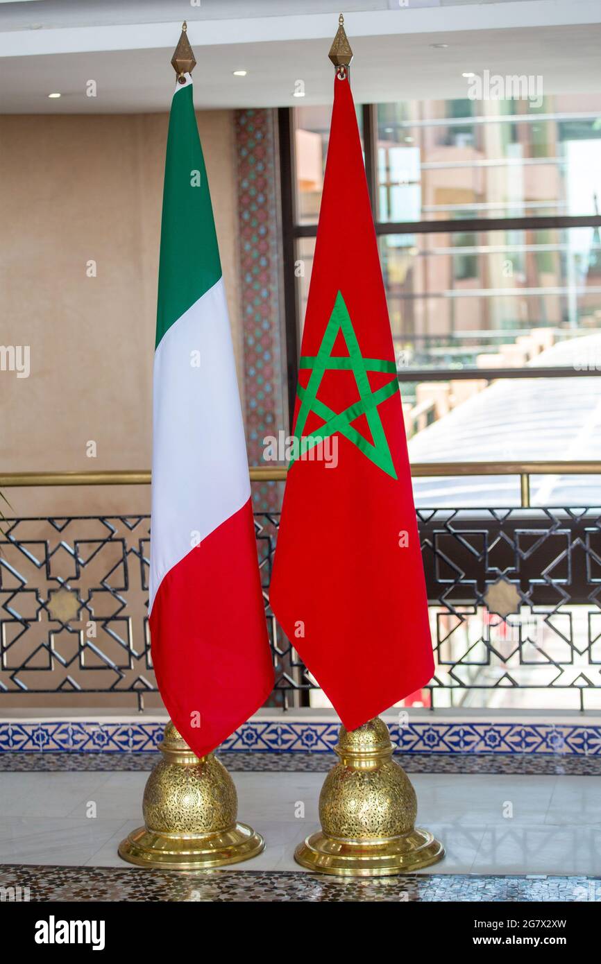 drapeau Italie et le Maroc Foto de stock