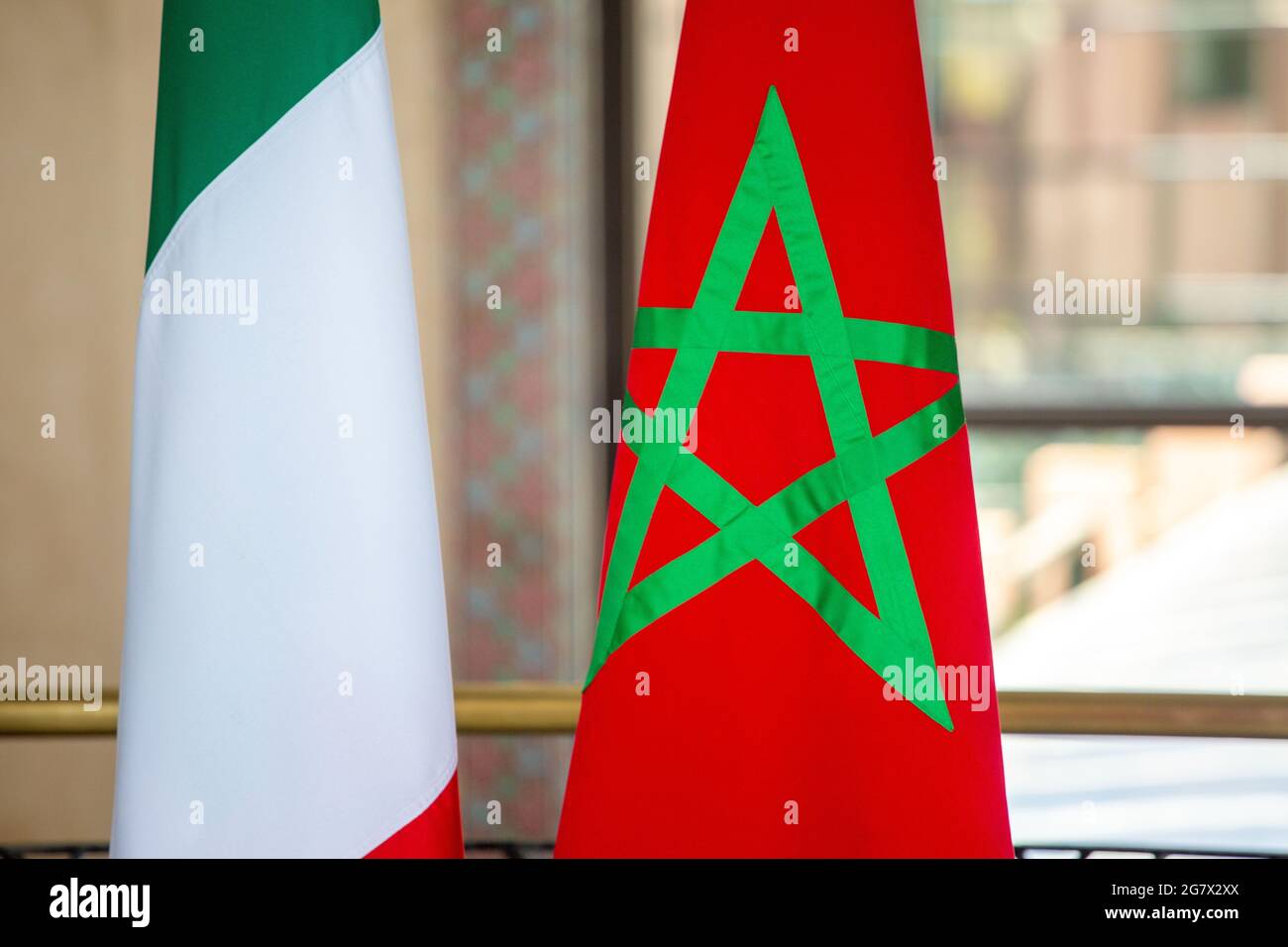 drapeau Italie et le Maroc Foto de stock