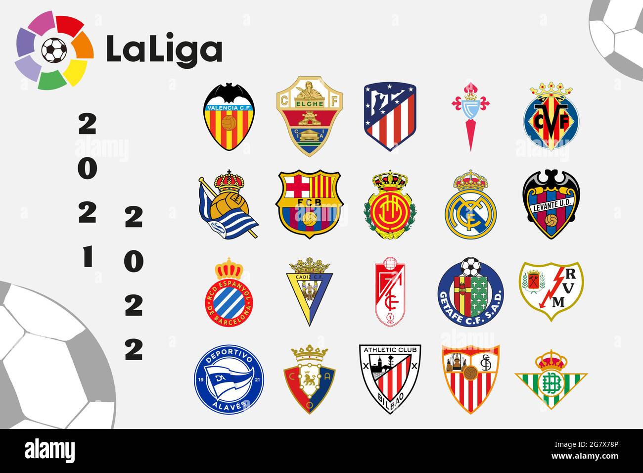 ayer Alargar élite Logotipos de todos los equipos de la Liga Española Imagen Vector de stock -  Alamy