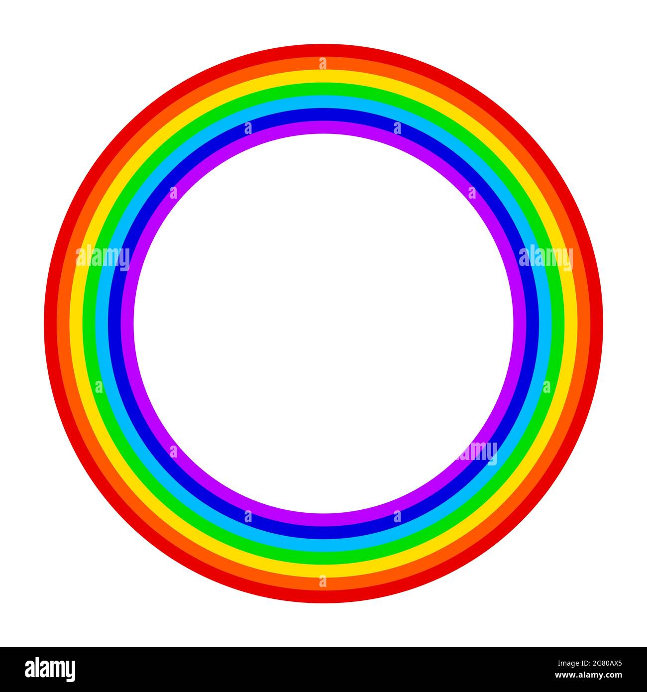 Arco iris de siete colores. Un fenómeno natural. Marco arco iris circular.  Ilustración Fotografía de stock - Alamy