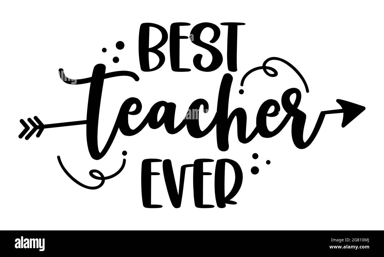 Best Teacher Ever diseño de tipografía negra. Tarjeta de regalo para