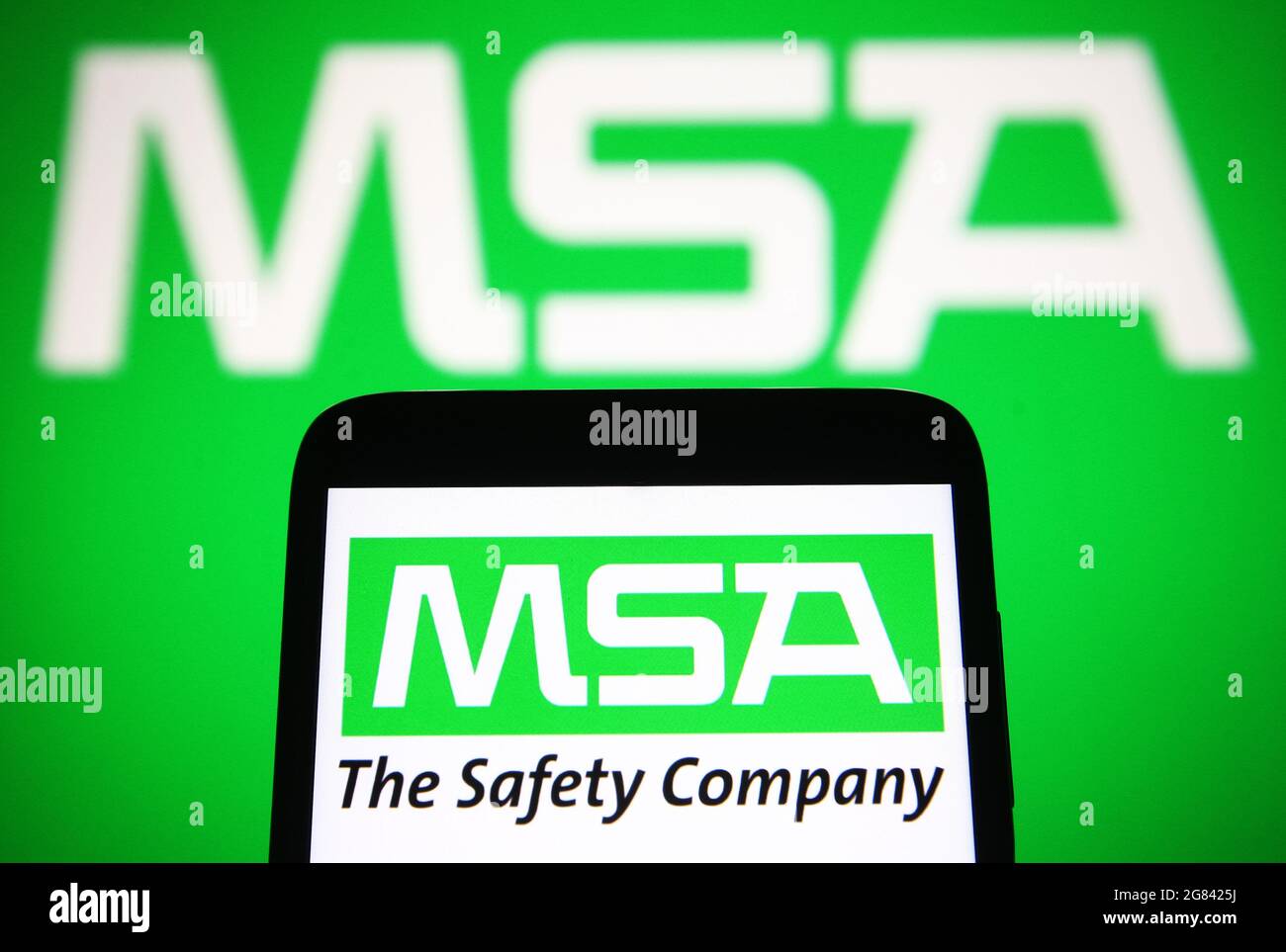 En esta ilustración de la foto, el logotipo de MSA (MSA Safety