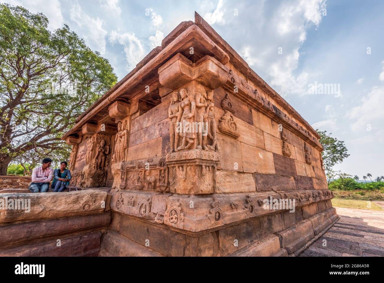 Aihole, Karnataka - 8 de enero de 2020 : Templo Huchappayya Matha en Aihole. Uno de los destinos turísticos más famosos de karnataka, India. Foto de stock
