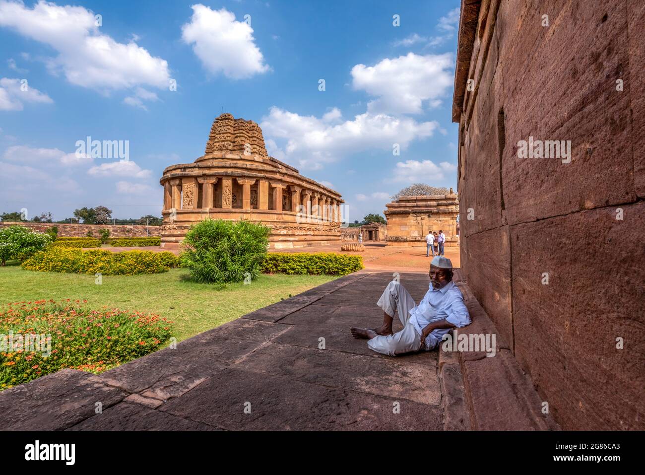 Aihole, Karnataka - 8 de enero de 2020 : Templo Durga en Aihole. Uno de los destinos turísticos más famosos de karnataka, India. Foto de stock
