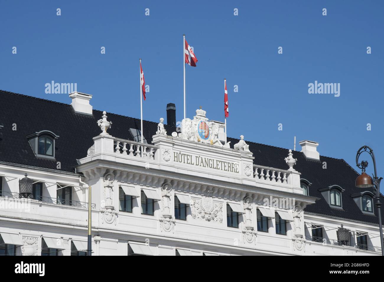 Copenhague, Dinamarca.17 de julio de 2021, Hotel D'Angleterre edificio de ubicación en Kogens nytorv, en la capital danesa. (Foto..Francis Joseph Dean/Dean Picture Foto de stock