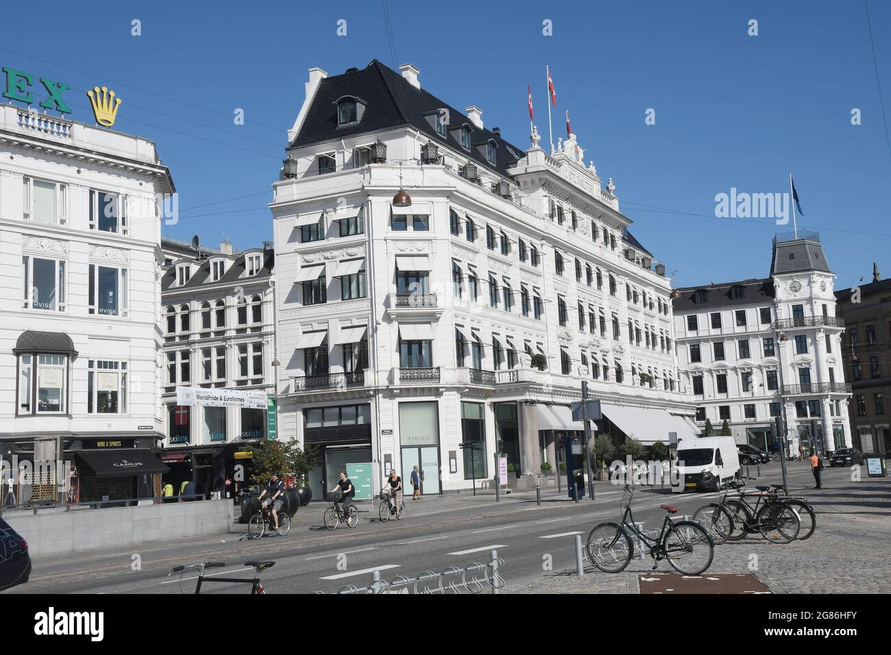Copenhague, Dinamarca.17 de julio de 2021, Hotel D'Angleterre edificio de ubicación en Kogens nytorv, en la capital danesa. (Foto..Francis Joseph Dean/Dean Picture Foto de stock