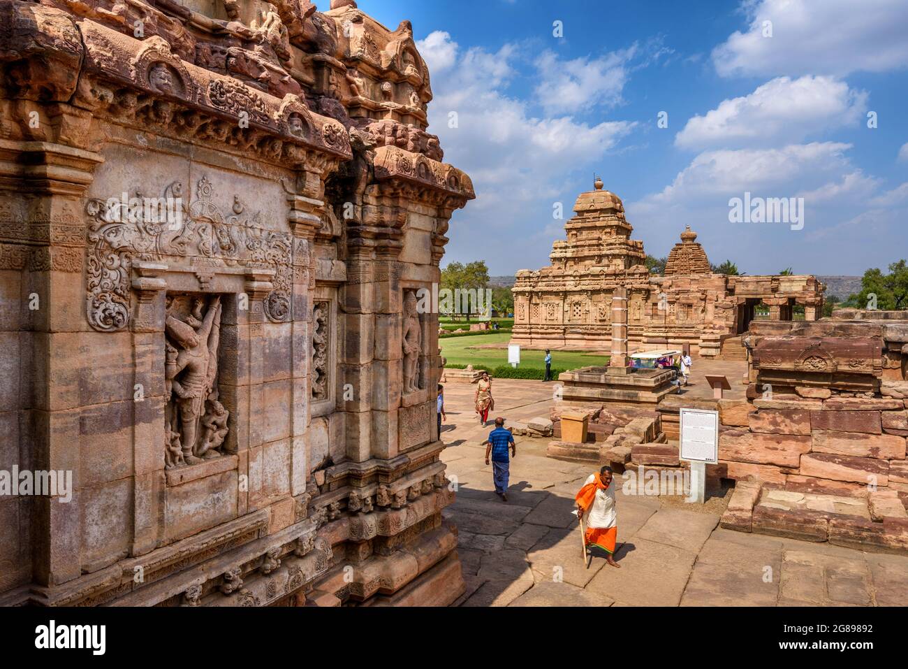 Pattadakal, Karnataka, India - 11 de enero de 2020 : El templo de Virupaksha en el complejo del templo de Pattadakal, que data del siglo 7th-8th, el Chaluky temprano Foto de stock