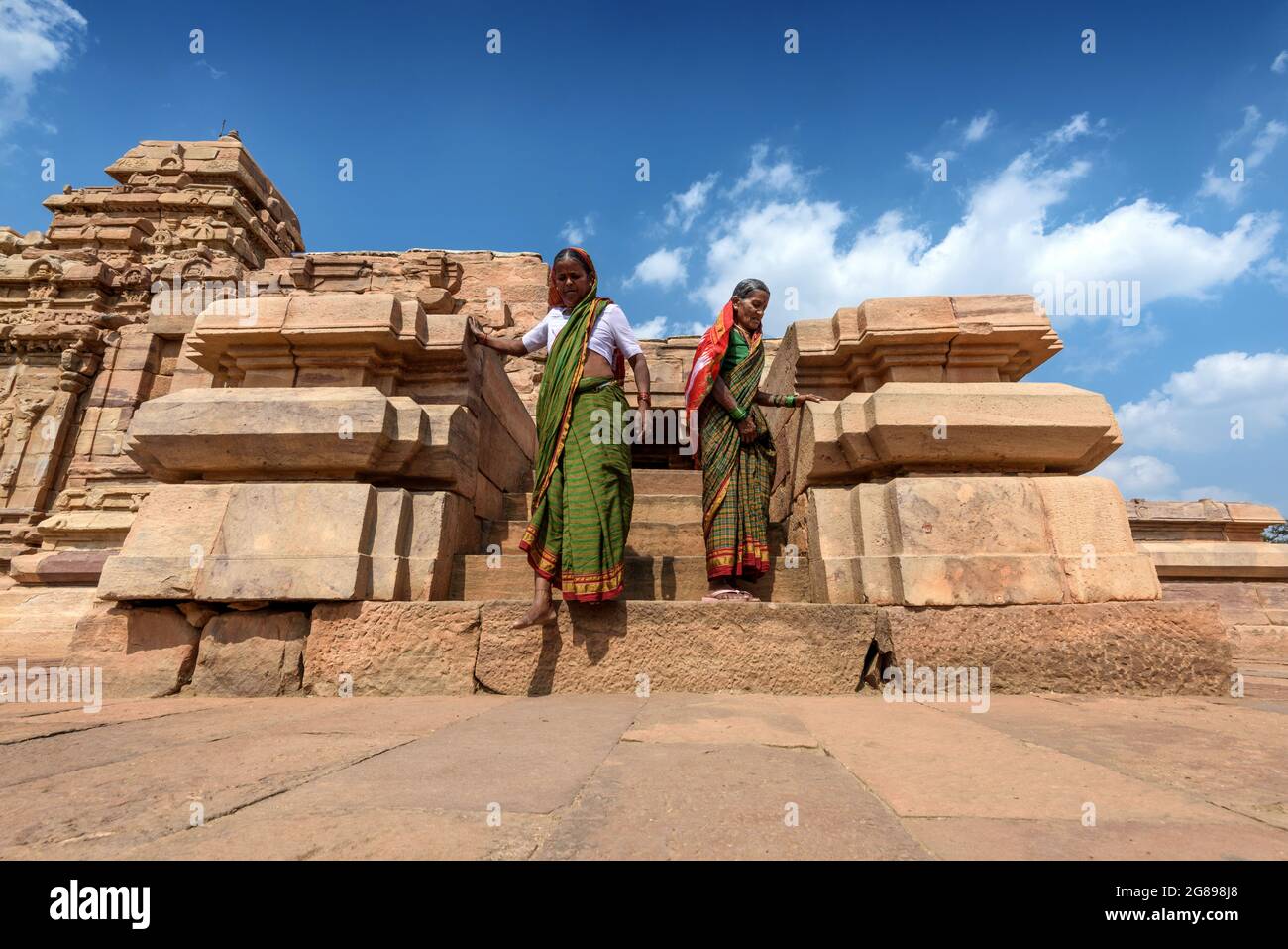 Pattadakal, Karnataka, India - 11 de enero de 2020 : El templo de Sangameshwar en el complejo del templo de Pattadakal, que data del siglo 7th-8th, el Chalu temprano Foto de stock