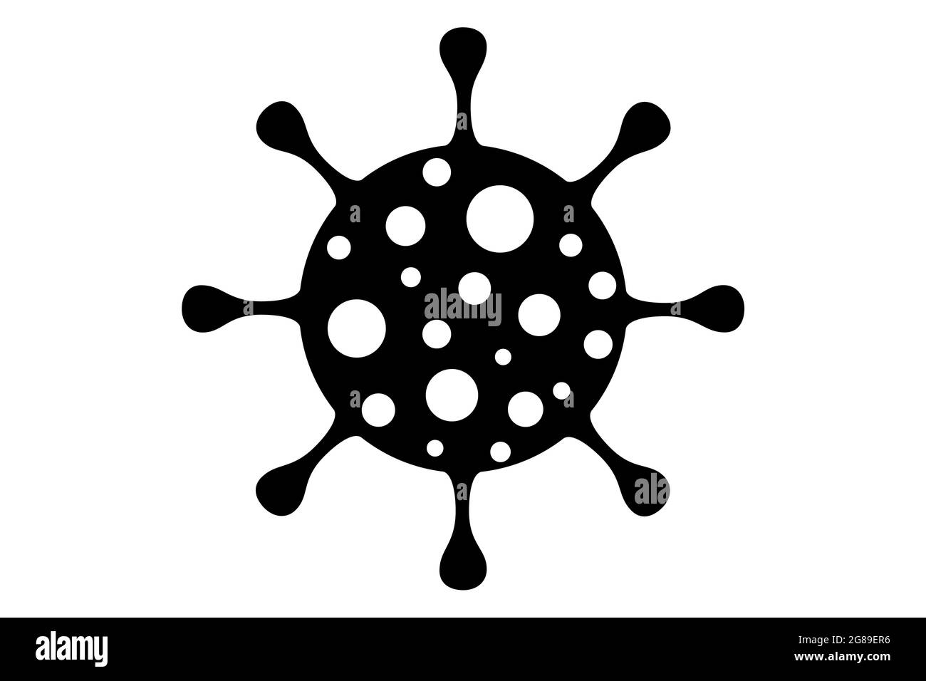 Coronavirus 2019-nCoV. Diseño de iconos del virus Corona. Negro sobre fondo blanco aislado. Infección por enfermedades respiratorias (brote de enfermedad). Pandemia de gripe. Foto de stock