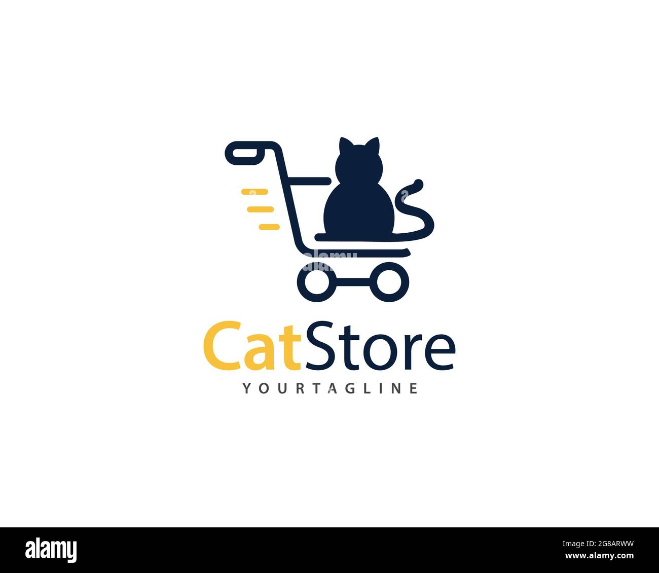 La marca CatStore para la tienda de gatos y el logotipo de los animales de  compañía , se puede utilizar para el gato y todos los similares gato tienda  nacional de compras,