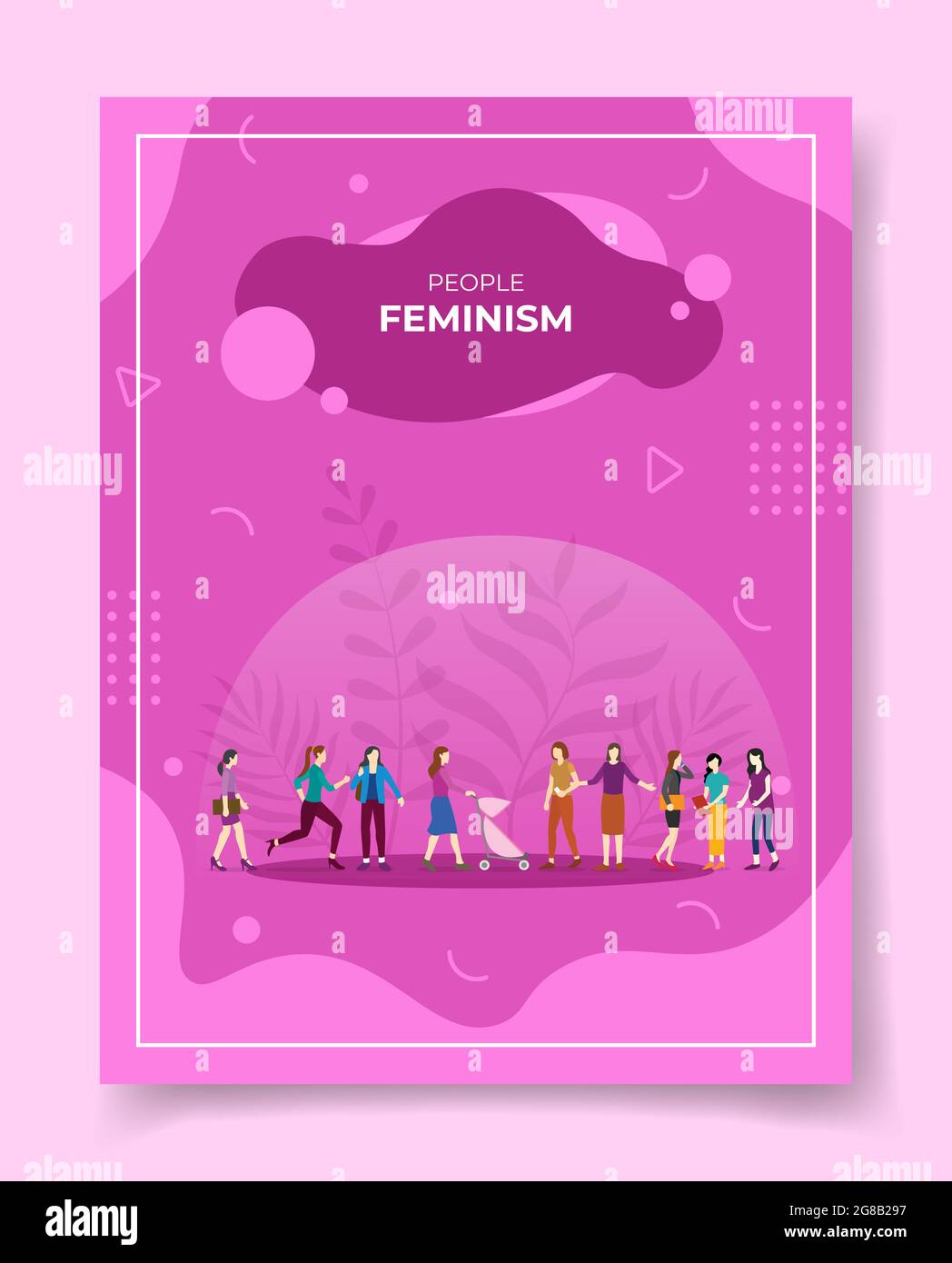 concepto de feminismo para la plantilla de banners, volantes, libros, y  portadas de revistas ilustración vectorial Fotografía de stock - Alamy