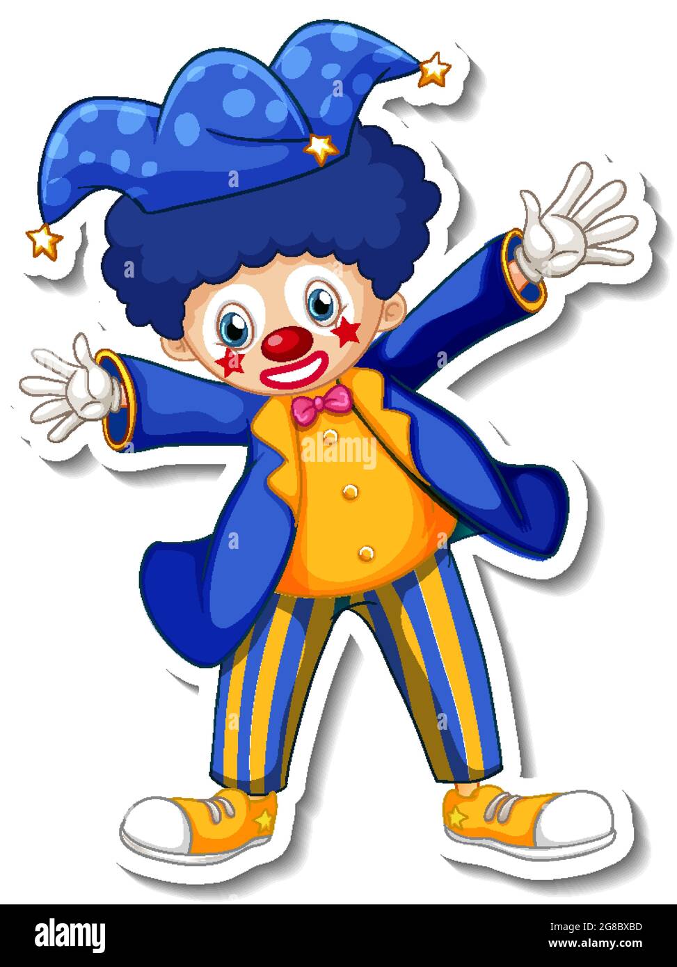 Plantilla adhesiva con ilustración de personaje de dibujo animado de payaso feliz Imagen Vector de stock - Alamy Plantilla adhesiva con ilustración de personaje de dibujo animado de payaso feliz Imagen Vector de stock - Alamy