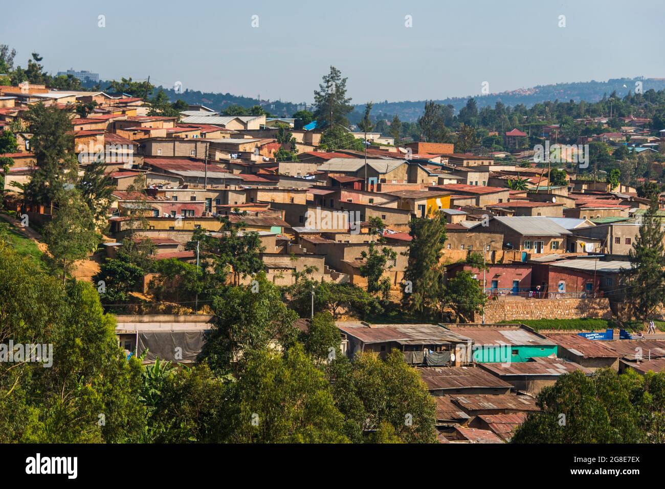 Los barrios de tugurios de kigali, Rwanda, África Foto de stock