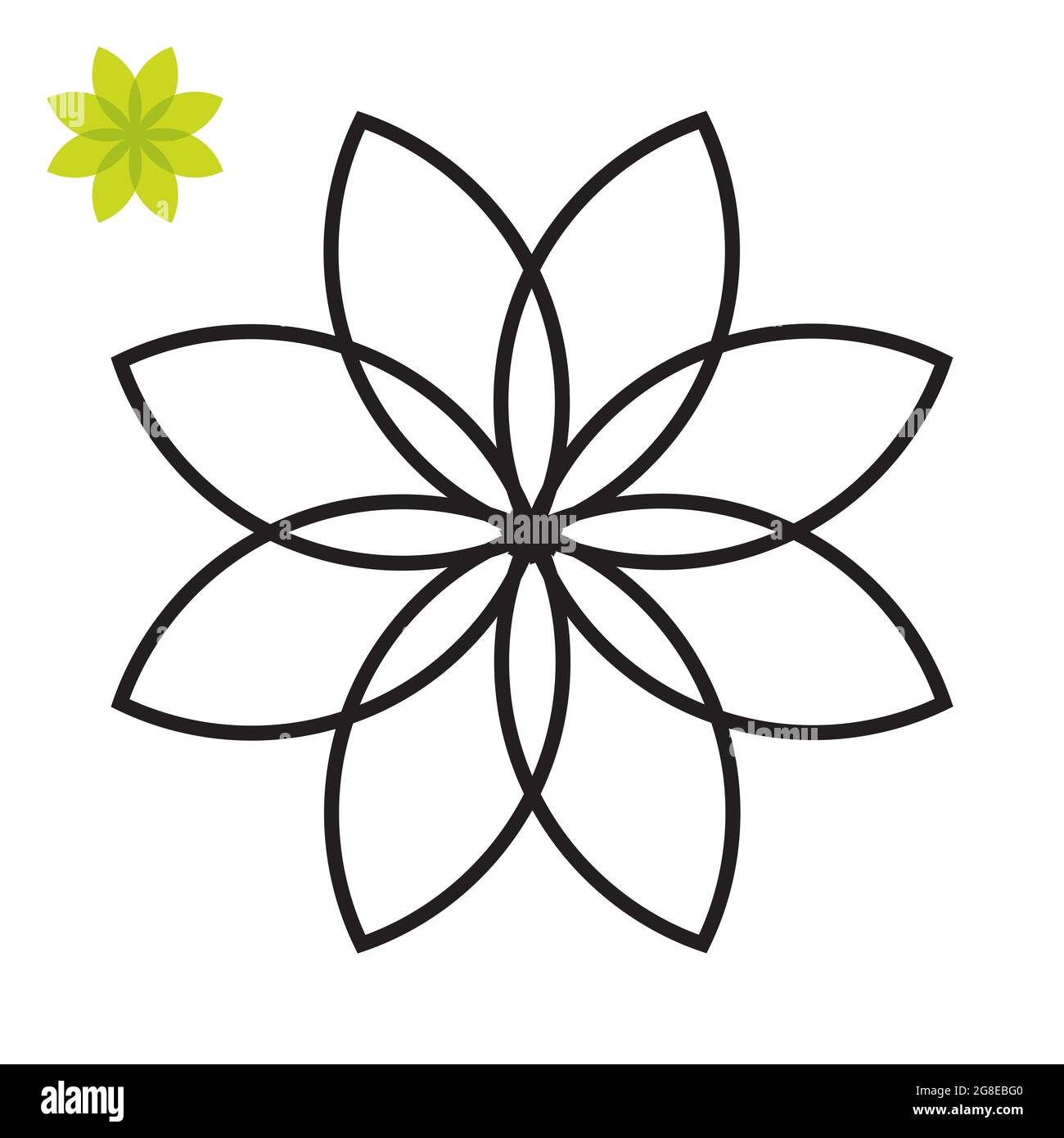página para colorear. pétalos de flores, hermosos pétalos de flores  ilustración aislada sobre fondo blanco Fotografía de stock - Alamy