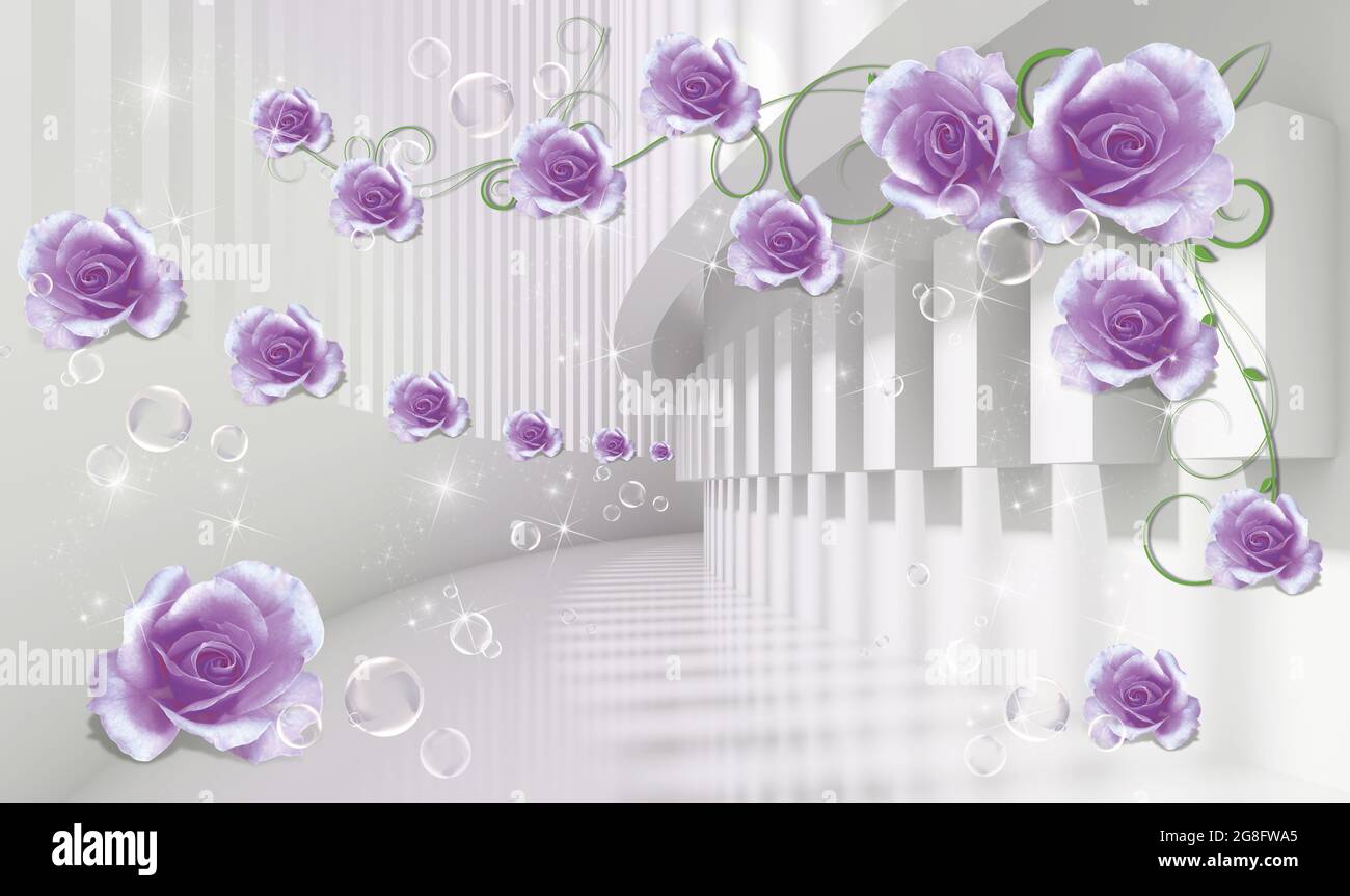 3d fondos de pantalla, rosas lilas en el túnel arquitectónico. Hermoso papel pintado de flor Fotografía de stock - Alamy 3d fondos de pantalla, rosas lilas en el túnel arquitectónico. Hermoso papel pintado de flor Fotografía de stock - Alamy