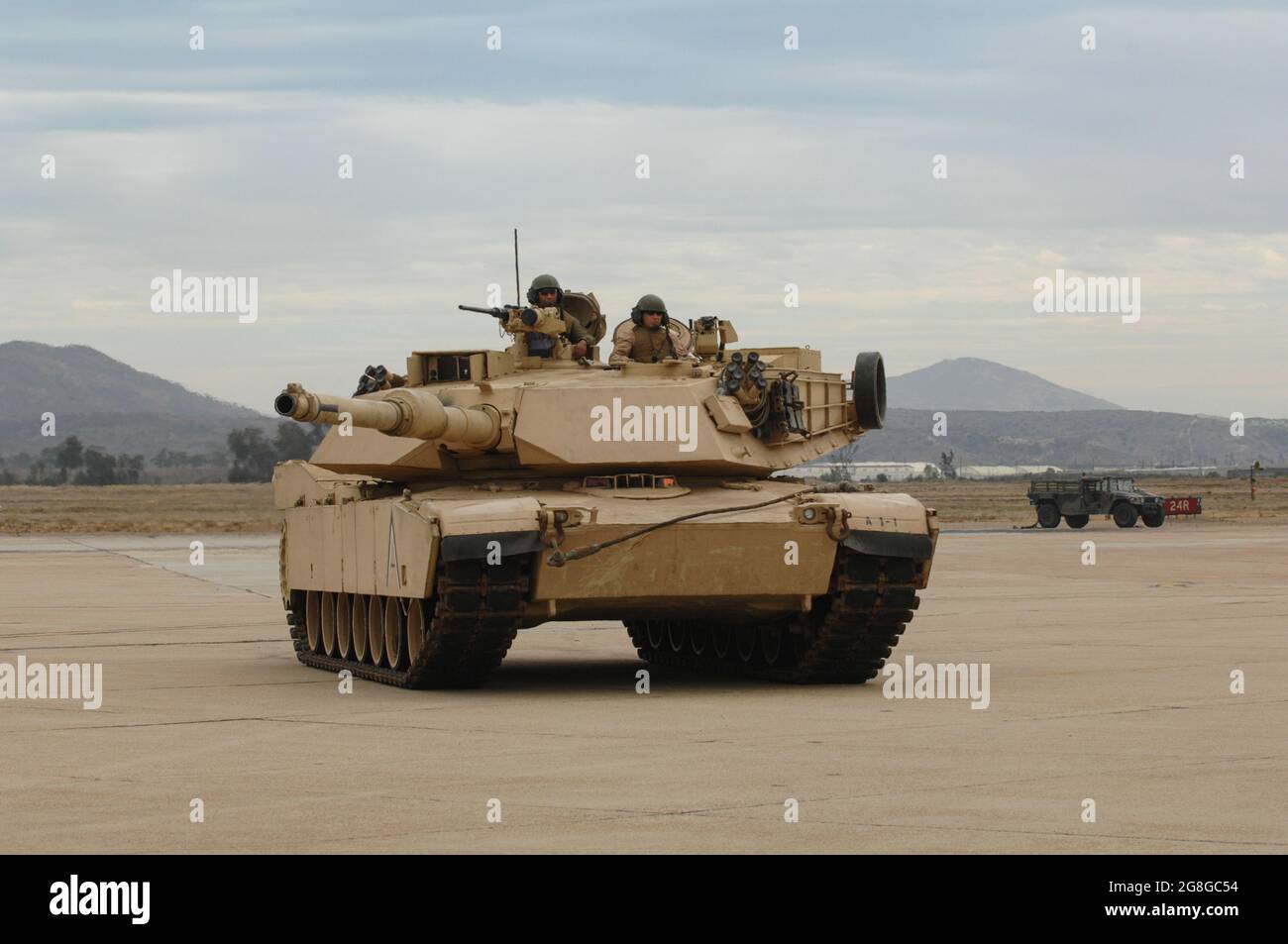 USMC M1A1 Depósito Abrams en MCAS Miramar Foto de stock