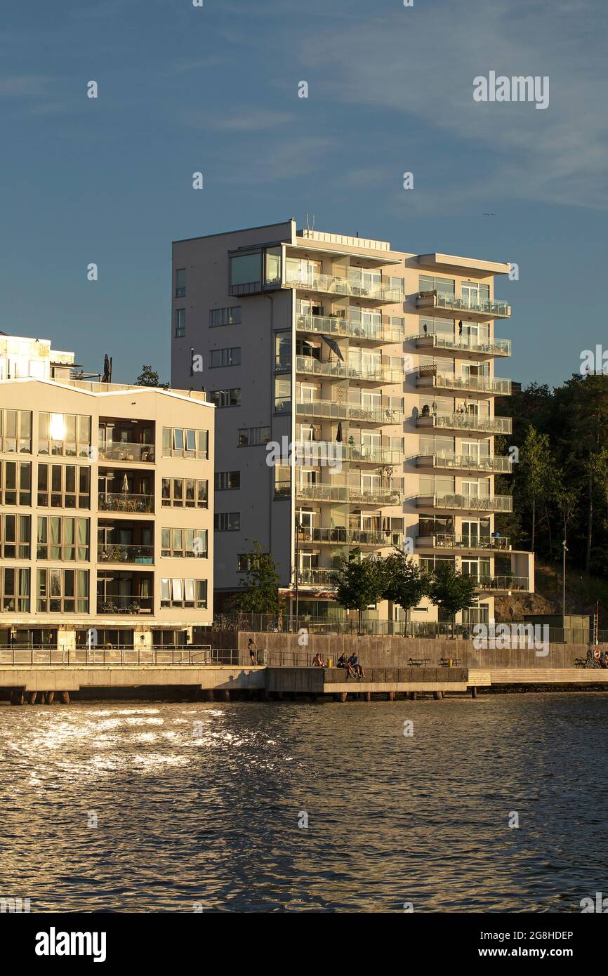 Zona residencial en Ekensberg, Estocolmo Foto de stock