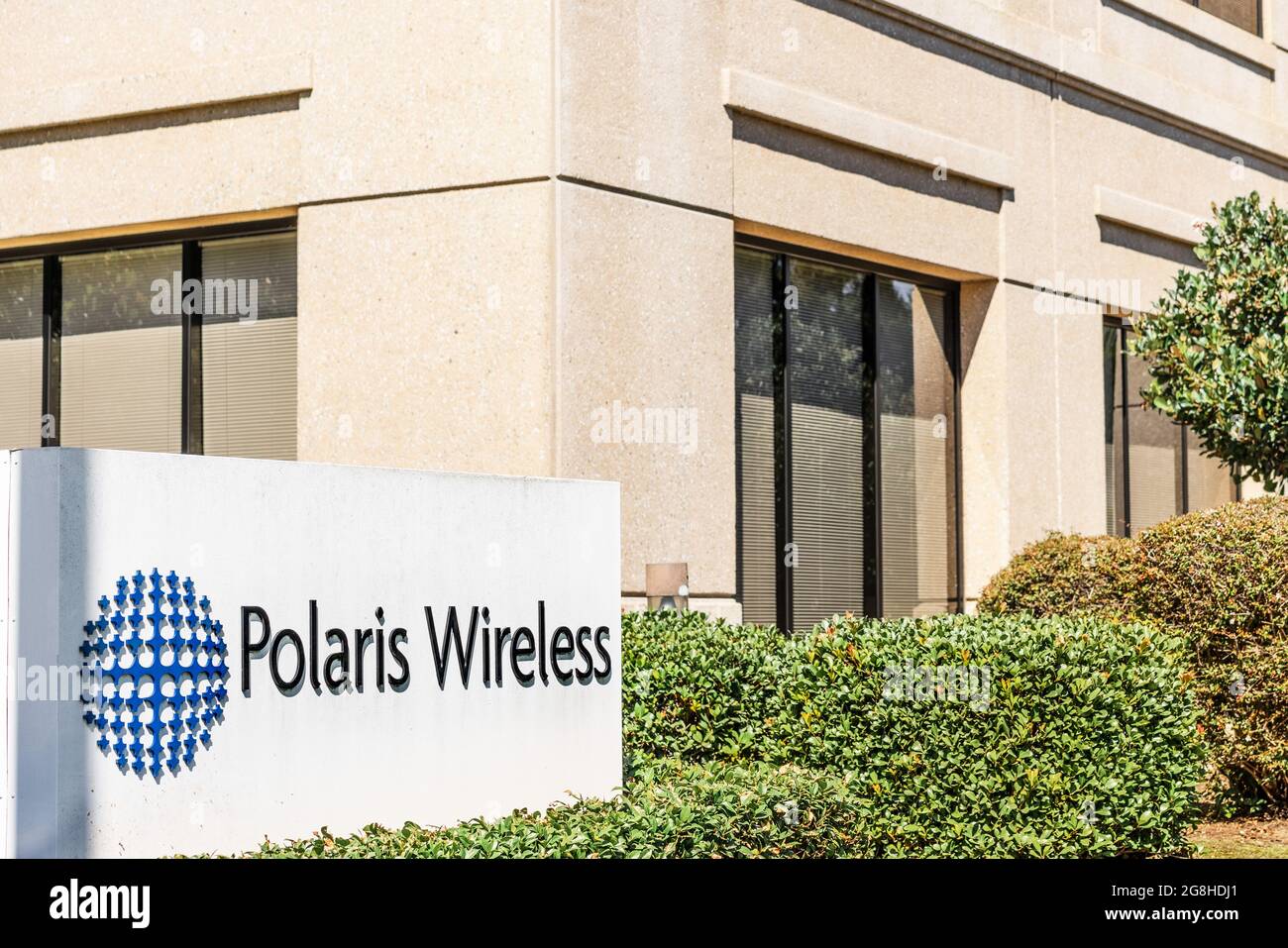 26 de septiembre de 2020 Mountain View / CA / EE.UU. - Polaris Wireless Headquarters en Silicon Valley; Polaris Wireless, Inc. Desarrolla un sistema de localización basado en software Foto de stock
