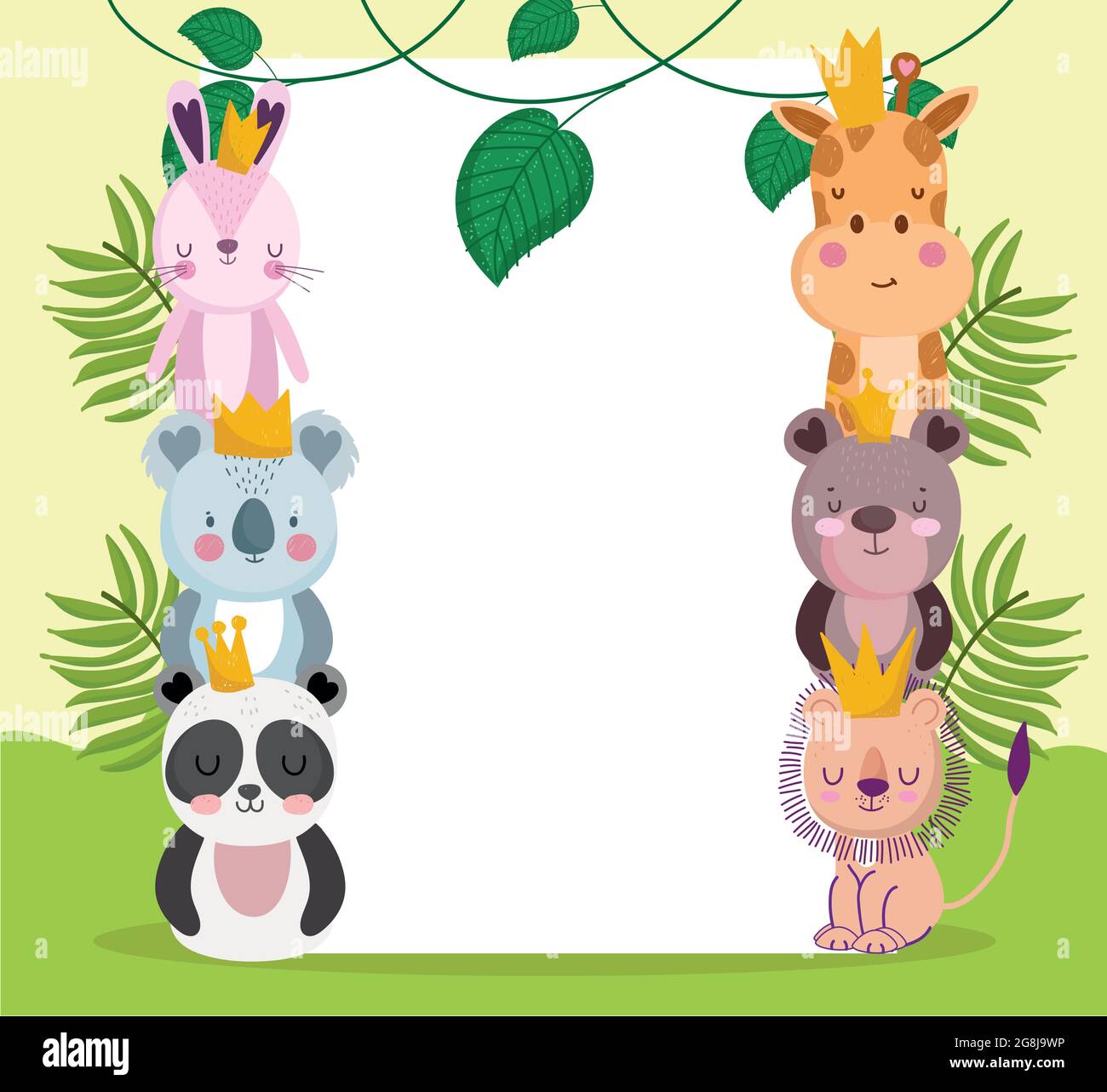 dibujos animados de animales de la selva Imagen Vector de stock - Alamy