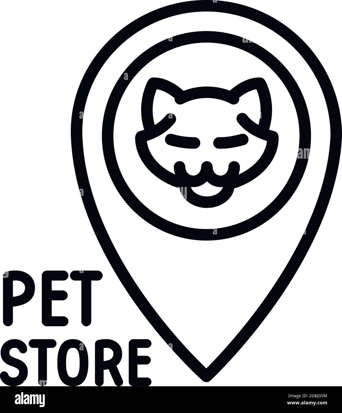 Logotipo de gato de la tienda de mascotas. Contorno de la tienda de mascotas  gato vector logo para diseño web aislado sobre fondo blanco Imagen Vector  de stock - Alamy