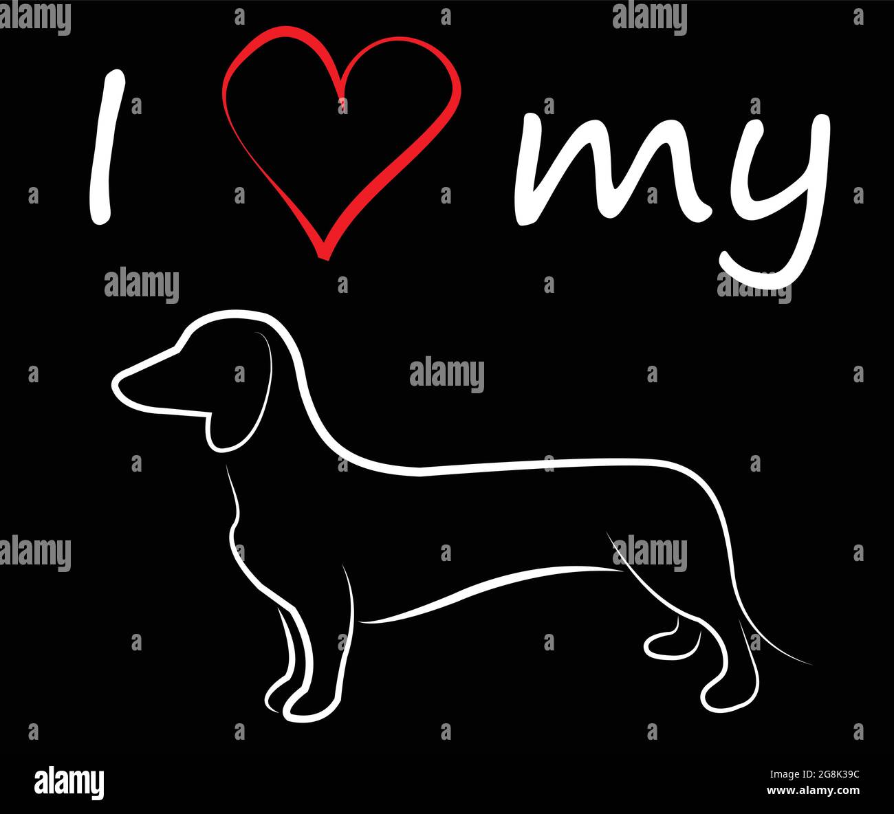 Me encanta mi Duchshund - vector Ilustración del Vector