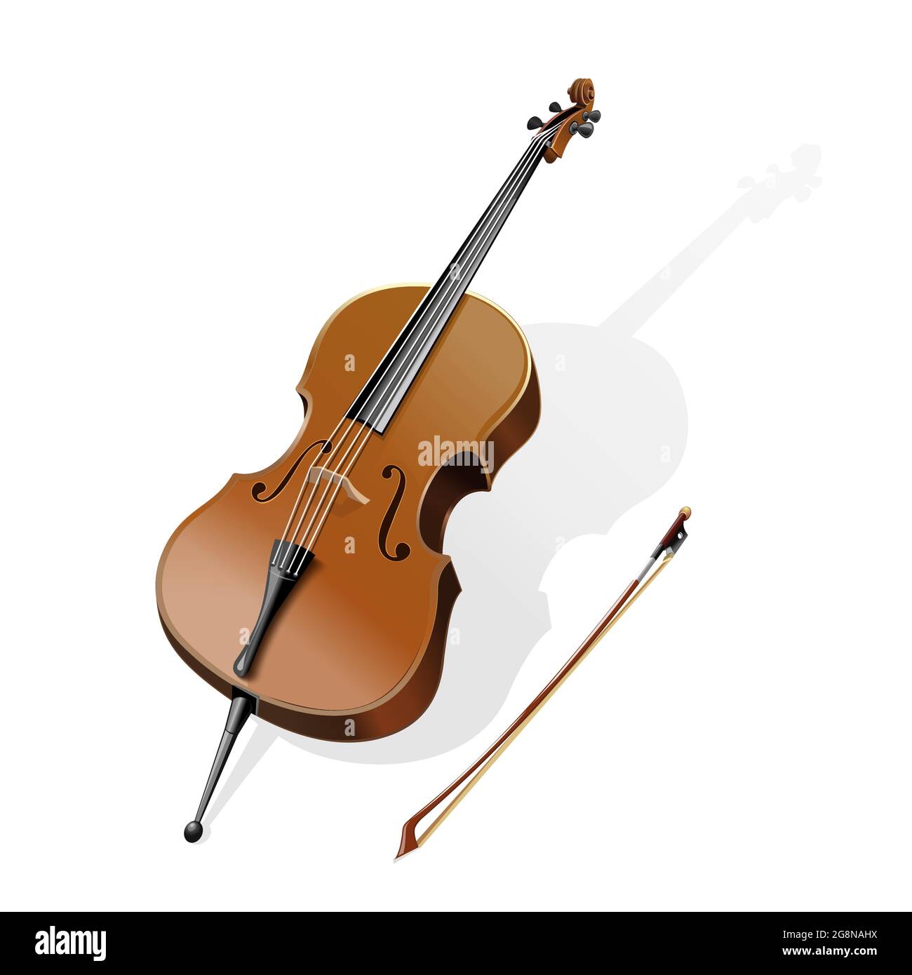 Icono de doble vector de bajo de instrumento musical clásico Imagen Vector  de stock - Alamy