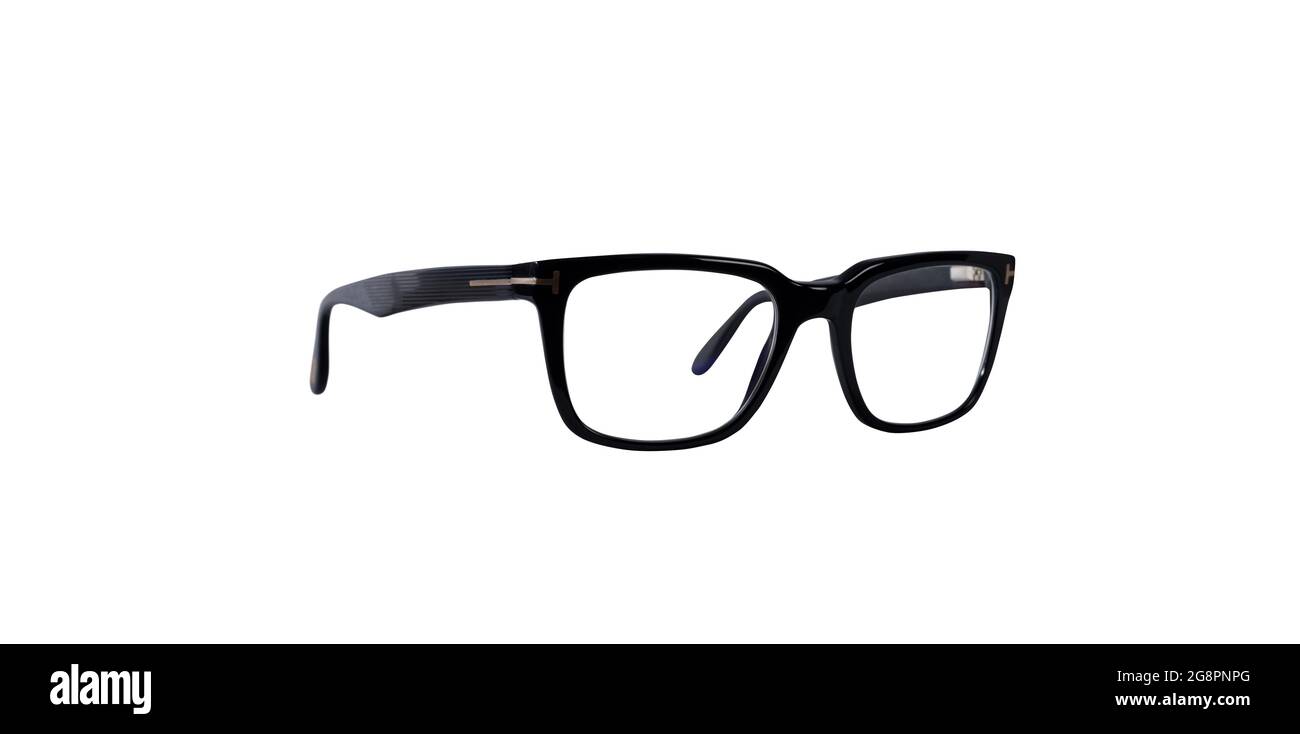 Gafas negras que se ajustan correctamente Problemas de la vista Fotografía  de stock - Alamy