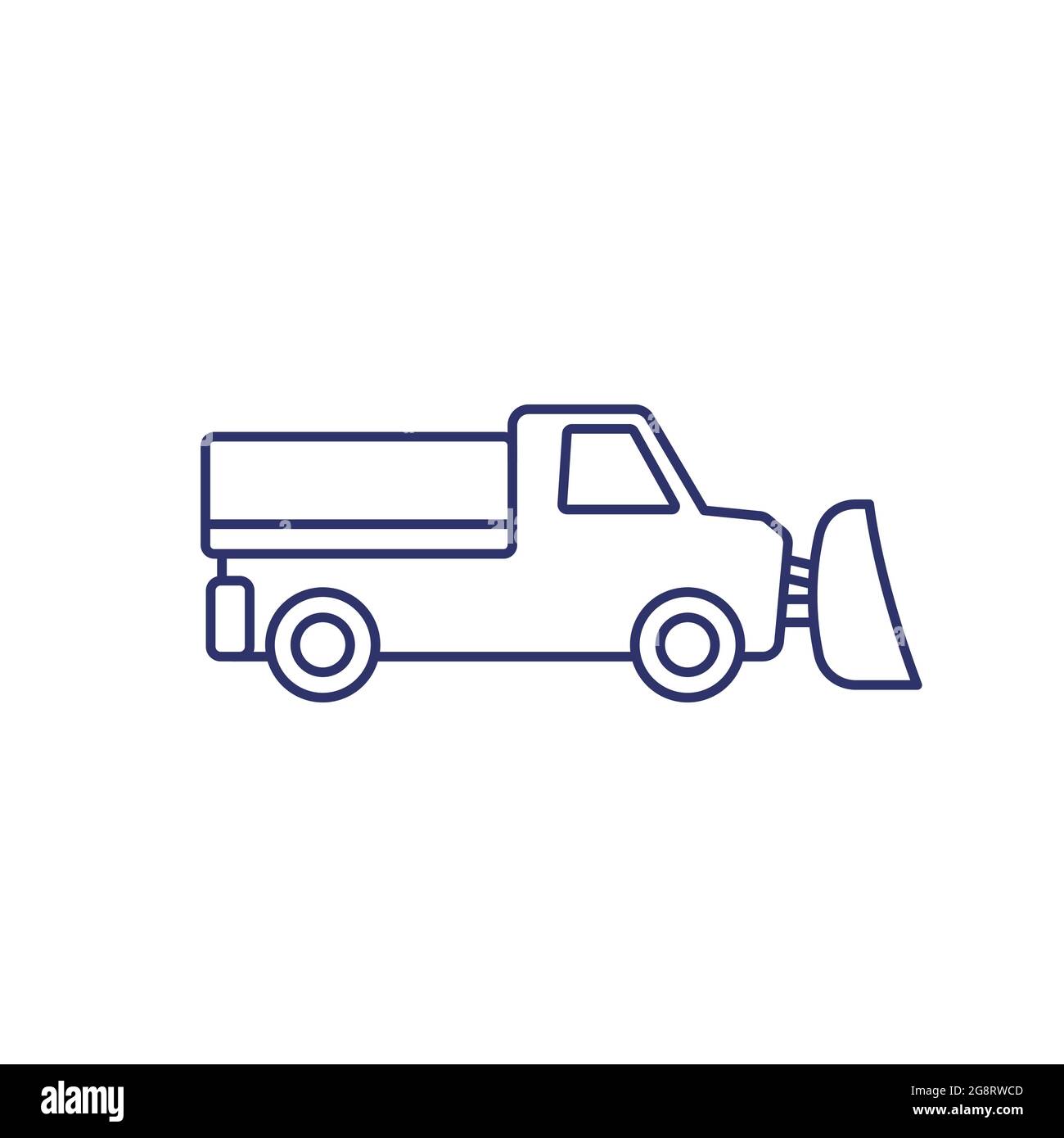 icono de línea de camión del quitanieves, vector Ilustración del Vector