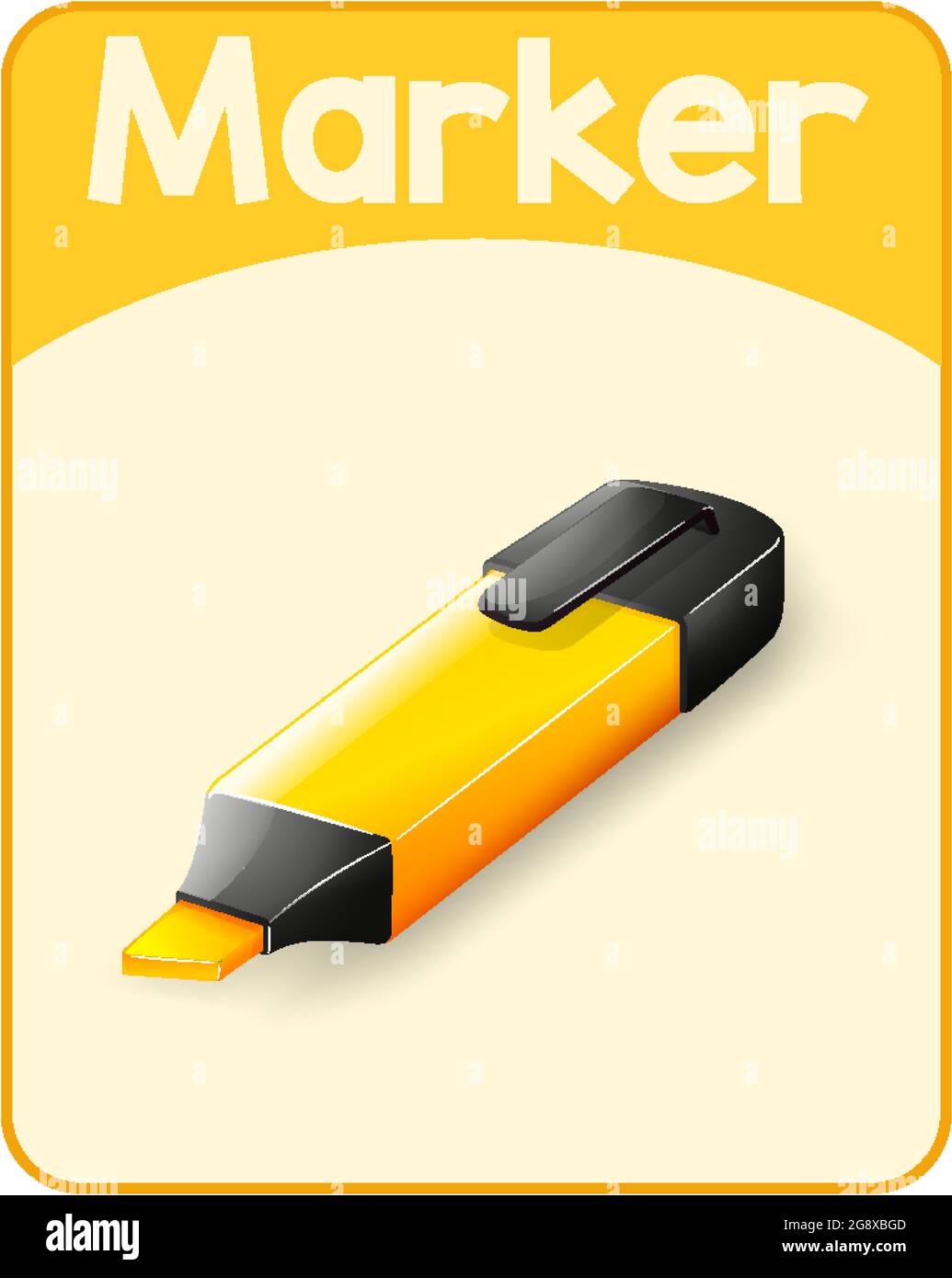 Ilustración de marcador en inglés educativo Imagen Vector de stock Alamy