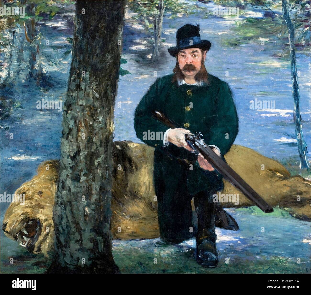 Sr. Eugène Petuiset, El cazador de leones de Edouard Manet (1832-1883), óleo sobre lienzo, 1881 Foto de stock