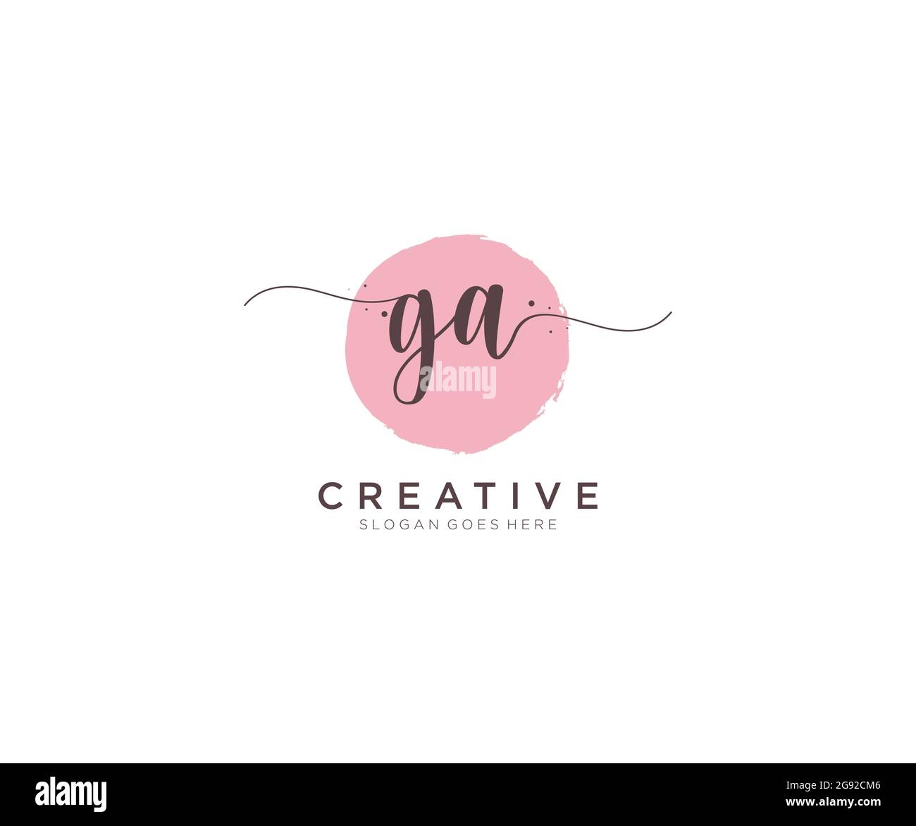 Logotipo de GA Femenino belleza monograma y elegante diseño de logotipo, logotipo de escritura a mano de la firma inicial, boda, moda, floral y botánico con creatividad Ilustración del Vector