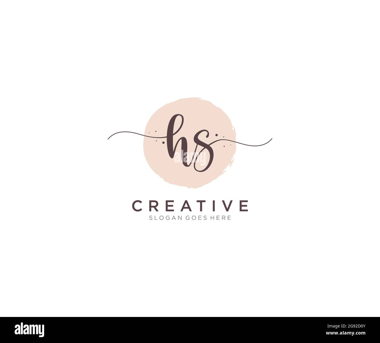Hs Femenina logotipo de belleza monograma y elegante logotipo de diseño, escritura a mano logotipo de la firma inicial, boda, moda, floral y botánico con creatividad Ilustración del Vector