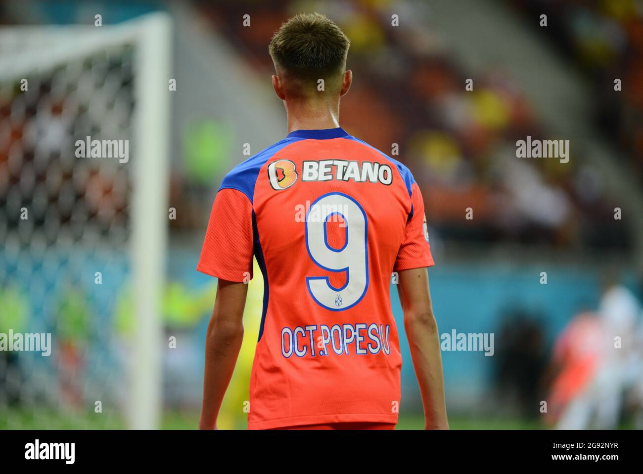 Octavian Popescu #9 (FCSB) durante el partido de la Liga de Conferencias de la UEFA FCSB - SHAKHTAR KARAGANDY 22.07.2021, Bucarest, Estadio Nacional de Arena Foto de stock