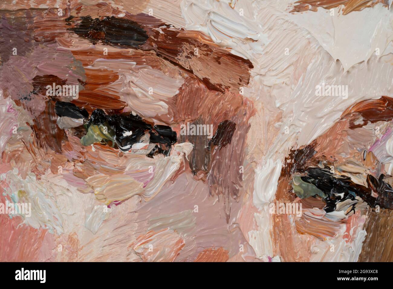 Pintura al óleo sobre lienzo. Un fragmento expresivo del cuerpo femenino  Fotografía de stock - Alamy