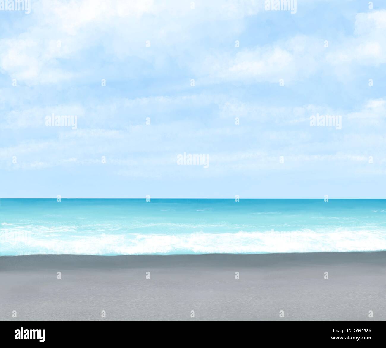Playa Qixingtan, una pintura digital del paisaje marino de arena y playa de  roca con cielo azul y mar en Hualien, Taiwán ráster 3D ilustración anime  backgroun Fotografía de stock - Alamy