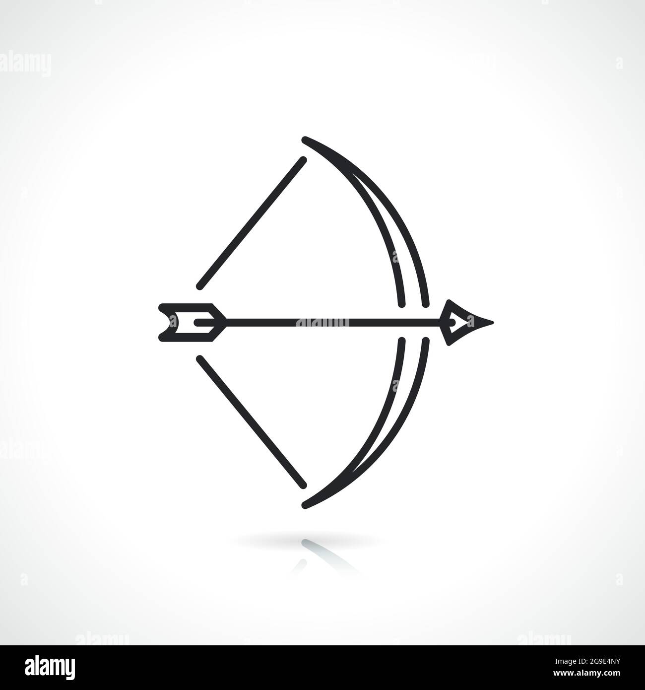 icono de línea delgada de arco y flecha aislado Ilustración del Vector