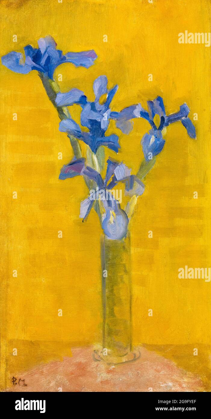 Piet Mondrian (Piet Mondriaan), Irises, pintura de la vida fija, alrededor de 1910 Foto de stock
