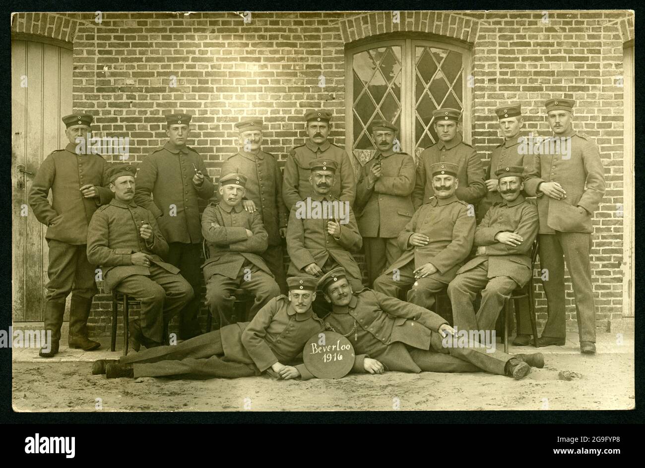 Europa, Alemania, Bélgica, Beverlo, Beverloo, WW I, foto de grupo de soldados alemanes en Bélgica, Beverlo, DERECHOS ADICIONALES-LIQUIDACIÓN-INFO-NO DISPONIBLE Foto de stock