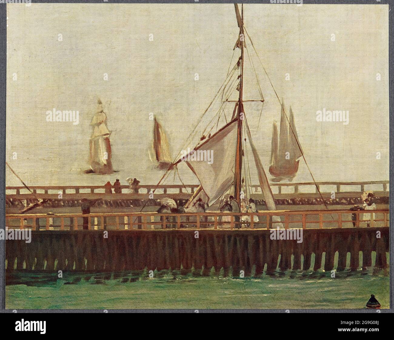 Edouard Manet, Boulogne Pier, (tarjeta impresa), antes de 1883 Foto de stock
