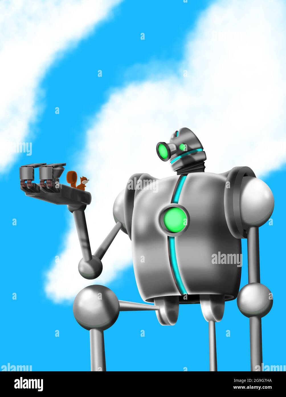 complicaciones vida legación Robot haciendo amigos con una ardilla Fotografía de stock - Alamy